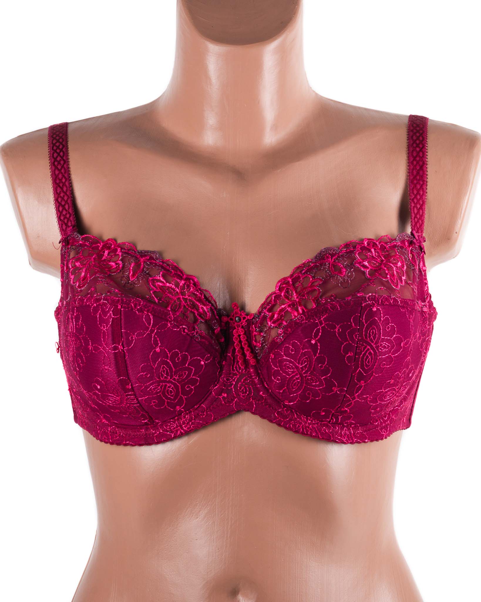 Бюстгальтер м'яка чашка з вишивкою Lanny mode 12839 бордовий 12839-3