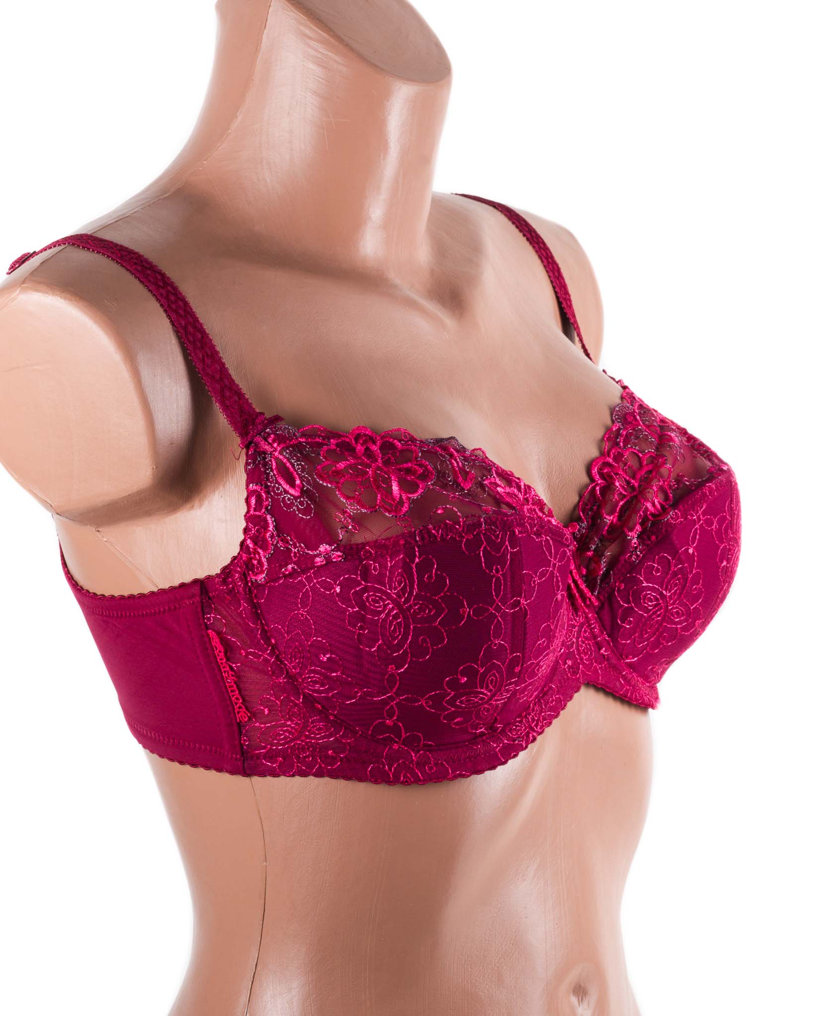 Бюстгальтер м'яка чашка з вишивкою Lanny mode 12839 бордовий 12839-3