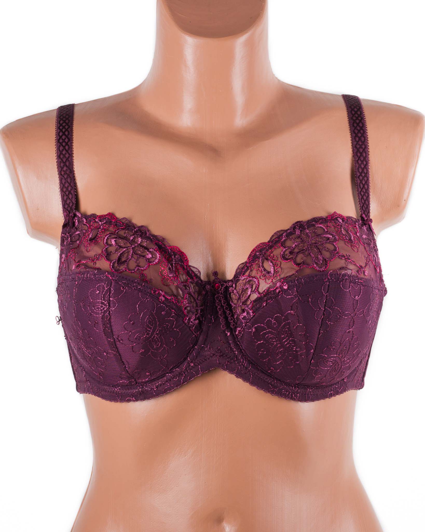 Бюстгальтер м'яка чашка з вишивкою Lanny mode 12839 марсала 12839-6