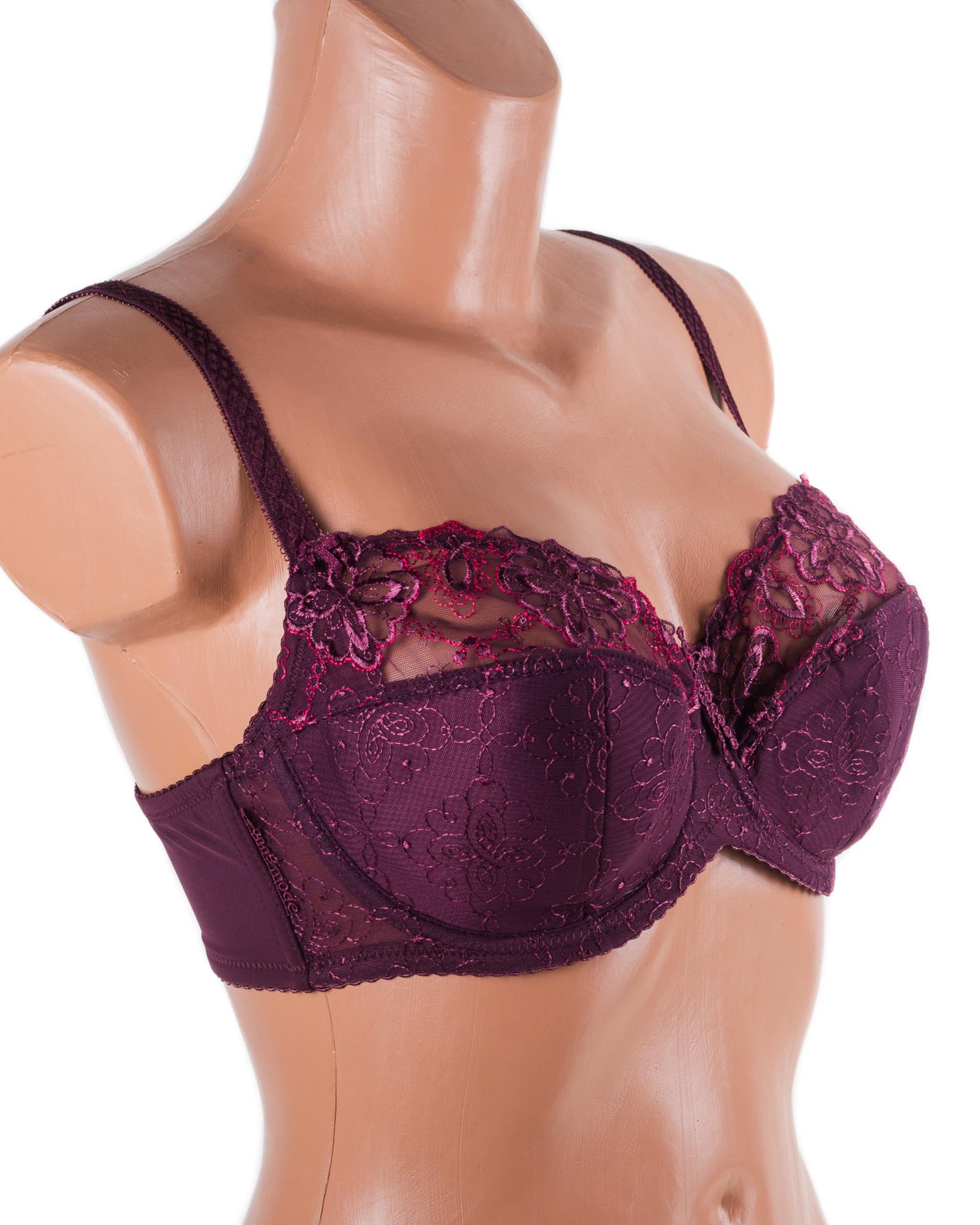 Бюстгальтер м'яка чашка з вишивкою Lanny mode 12839 марсала 12839-6