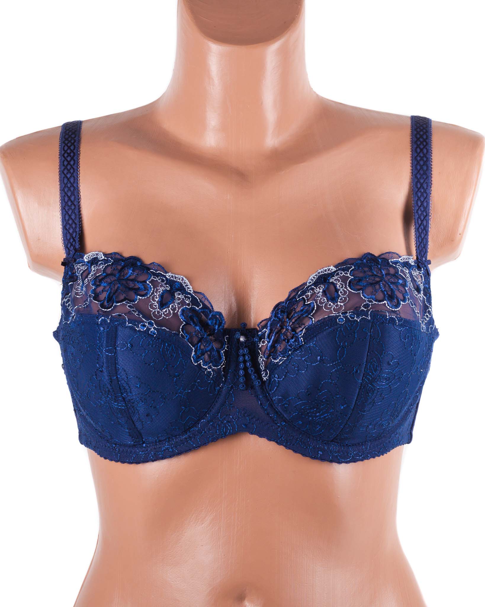 Бюстгальтер м'яка чашка з вишивкою Lanny mode 12839 синій 12839-5