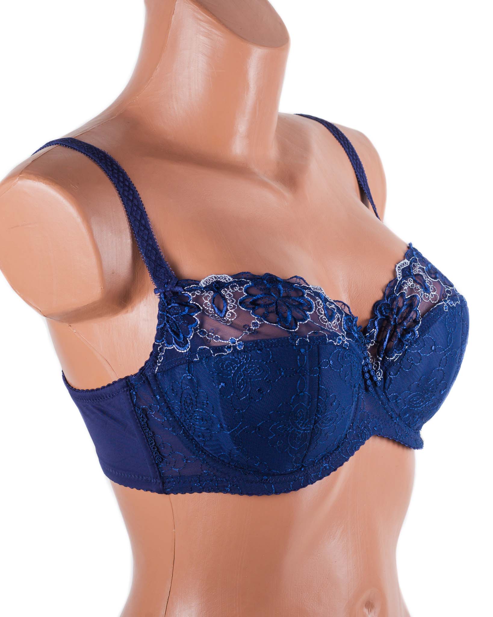 Бюстгальтер м'яка чашка з вишивкою Lanny mode 12839 синій 12839-5