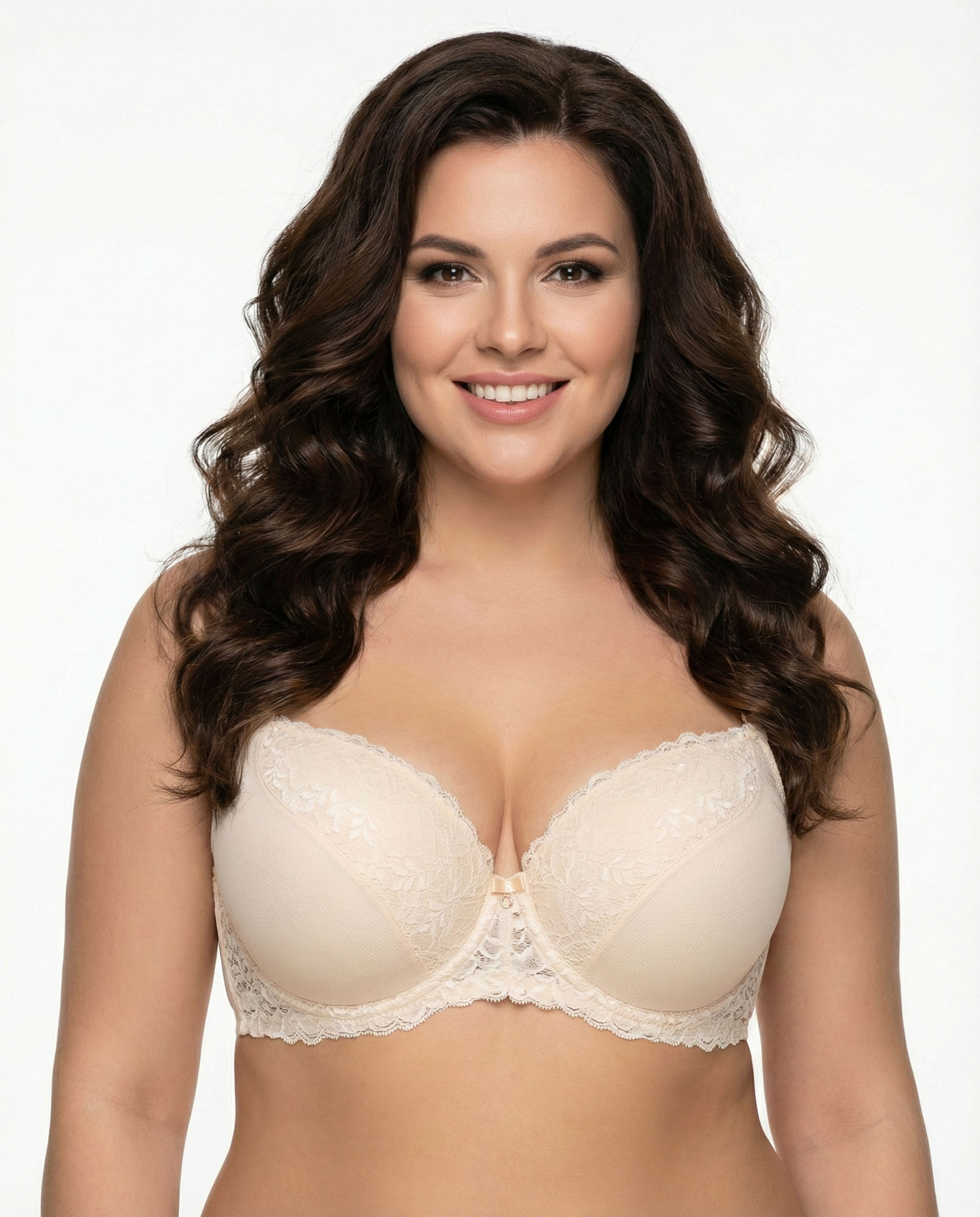 Бюстгальтер гладка чашка з мереживом поролон Milasi 1422 бежевий 5588-1