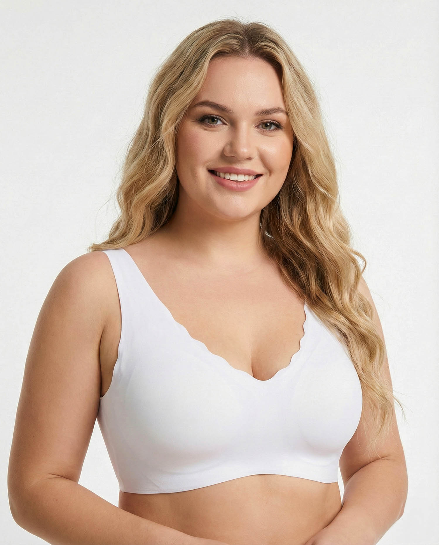 Базовий бюстгальтер безшовний без кісточок мікрофібра Ouno 413 білий 5504-3