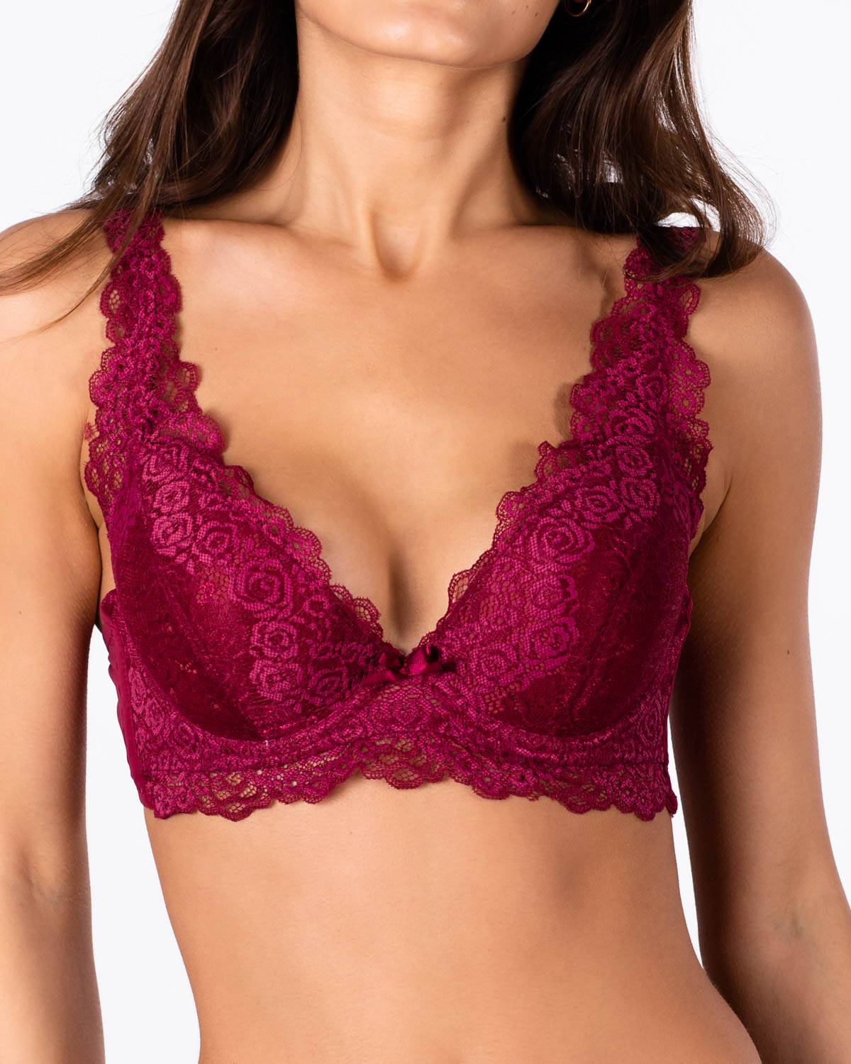 Бюстгальтер мереживна формова чашка Velencosa 833 бордовий 5470-5