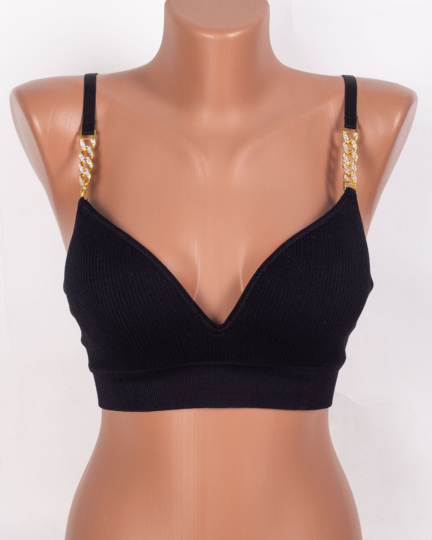 Бюстгальтер без кісточок трикотаж рубчик Wiwi 7520 чорний 5546-2 Бюстгальтер без кісточок трикотаж рубчик Wiwi 7520 чорний 5546-2