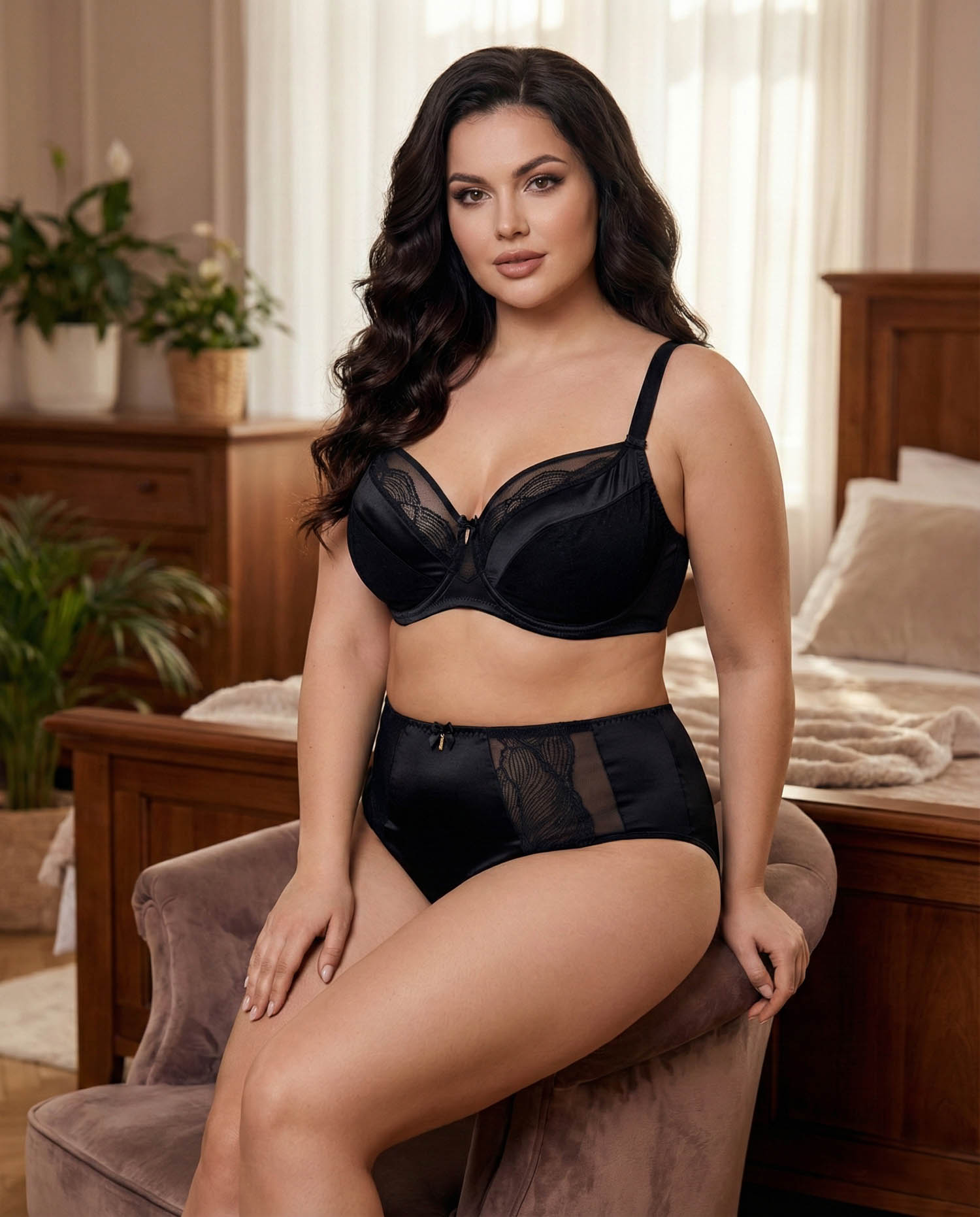 Бюстгальтер Wiwi атласний з сіткою та вишивкою 80012 чорний 5589-4 Бюстгальтер Wiwi атласний з сіткою та вишивкою 80012 чорний 5589-4