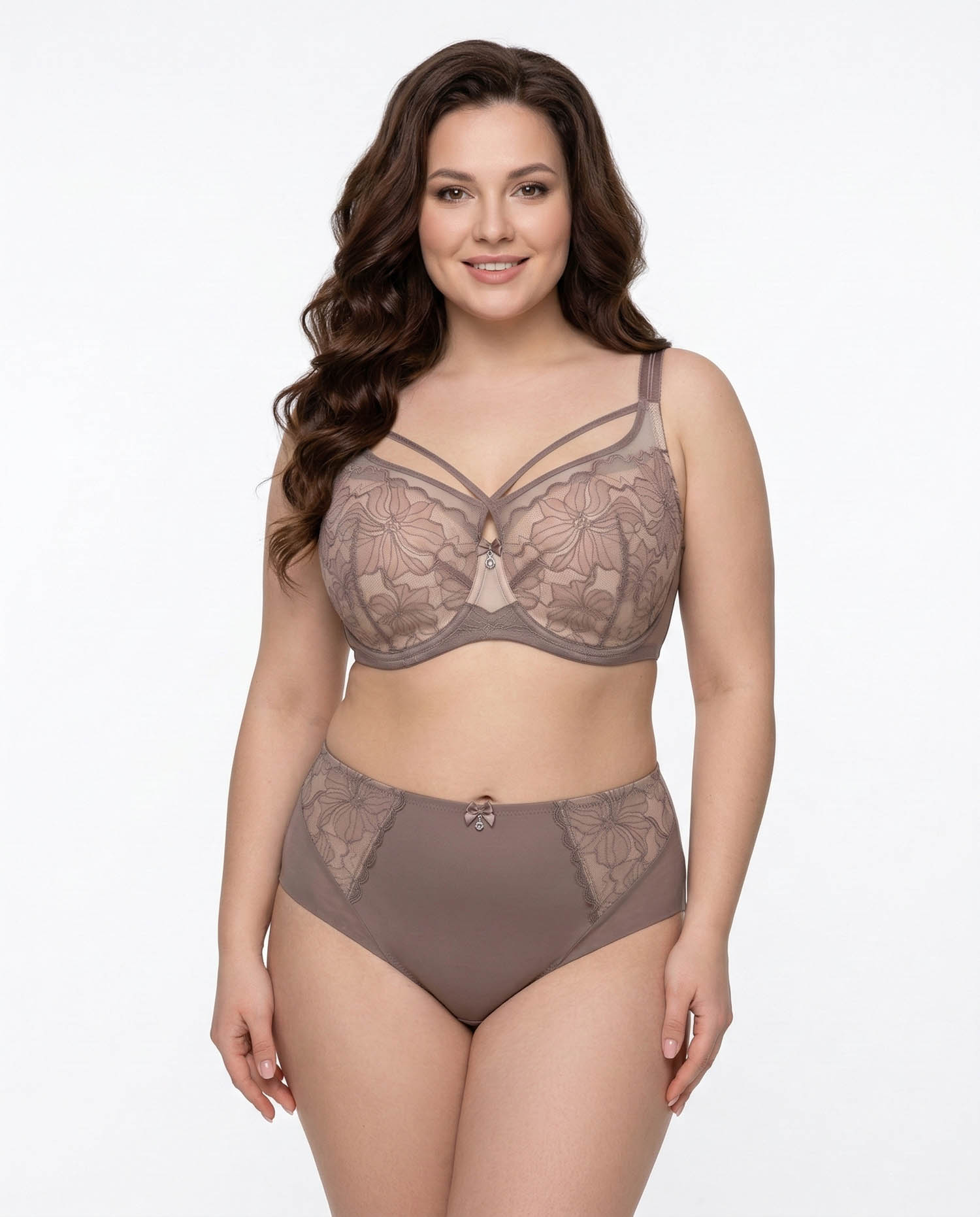 Бюстгальтер мереживний на тонкому ущільнювачі Wiwi 80013 пудра 5595-1