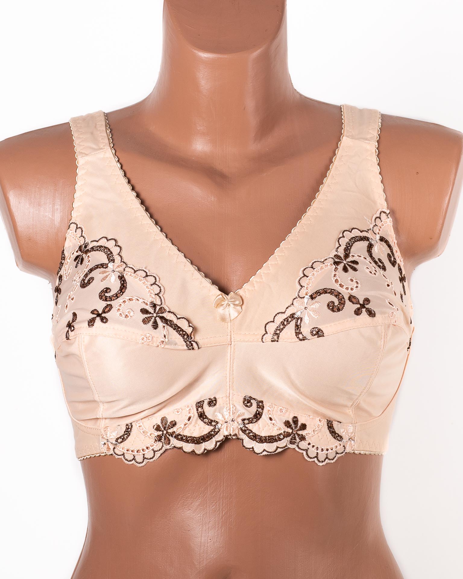 Бюстгальтер з вишивкою без кісточок Jeiccina 2669 бежевий 5258-2