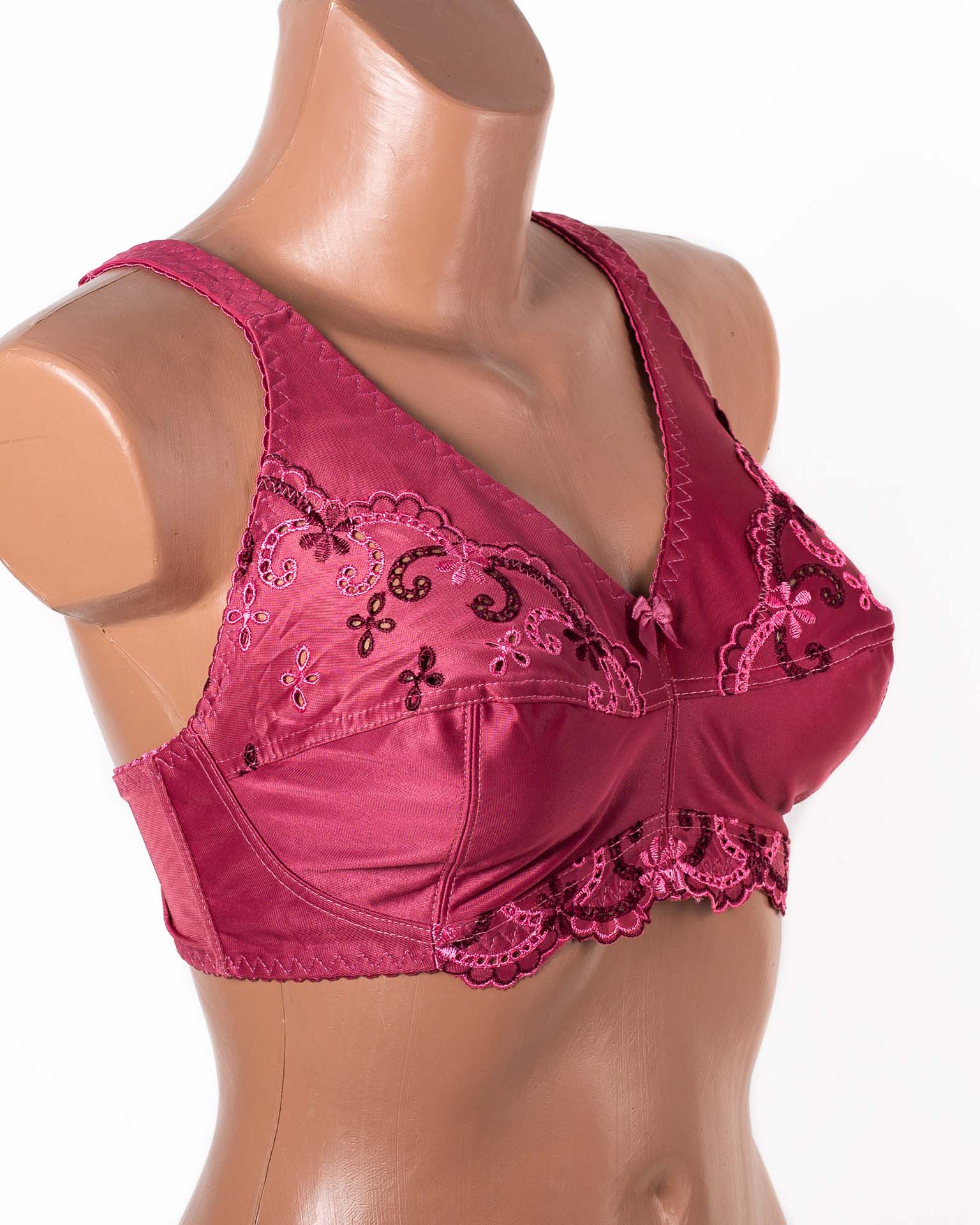 Бюстгальтер з вишивкою без кісточок Jeiccina 2669 малиновий 5258-5