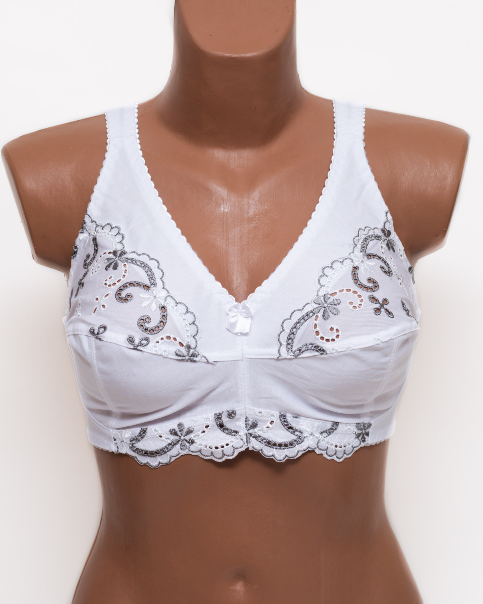 Бюстгальтер з вишивкою без кісточок Jeiccina 2669 білий K5258-1