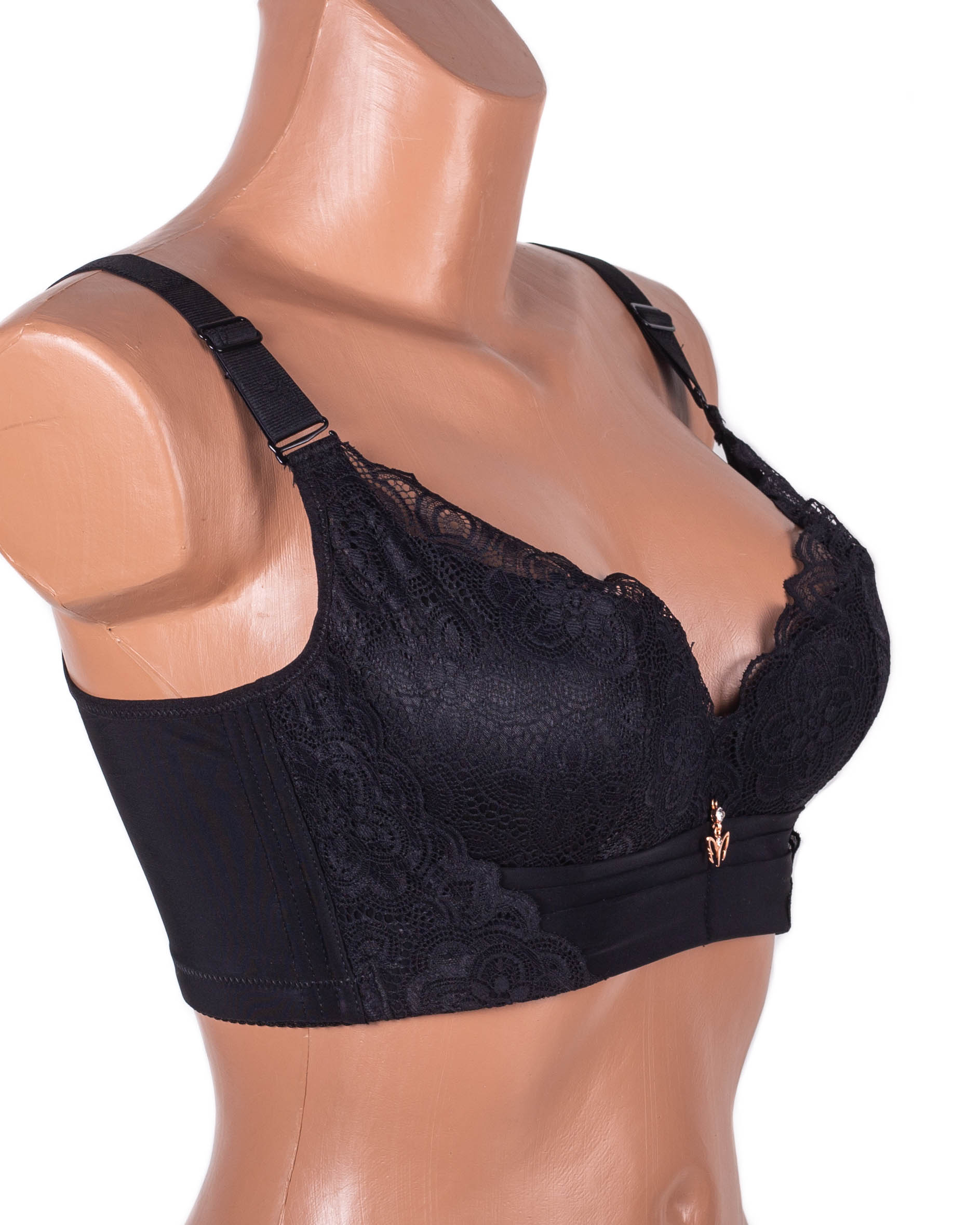 Бюстгальтер без кісточок формова чашка з широкою спинкою Люся 8126 чорний 5438-2