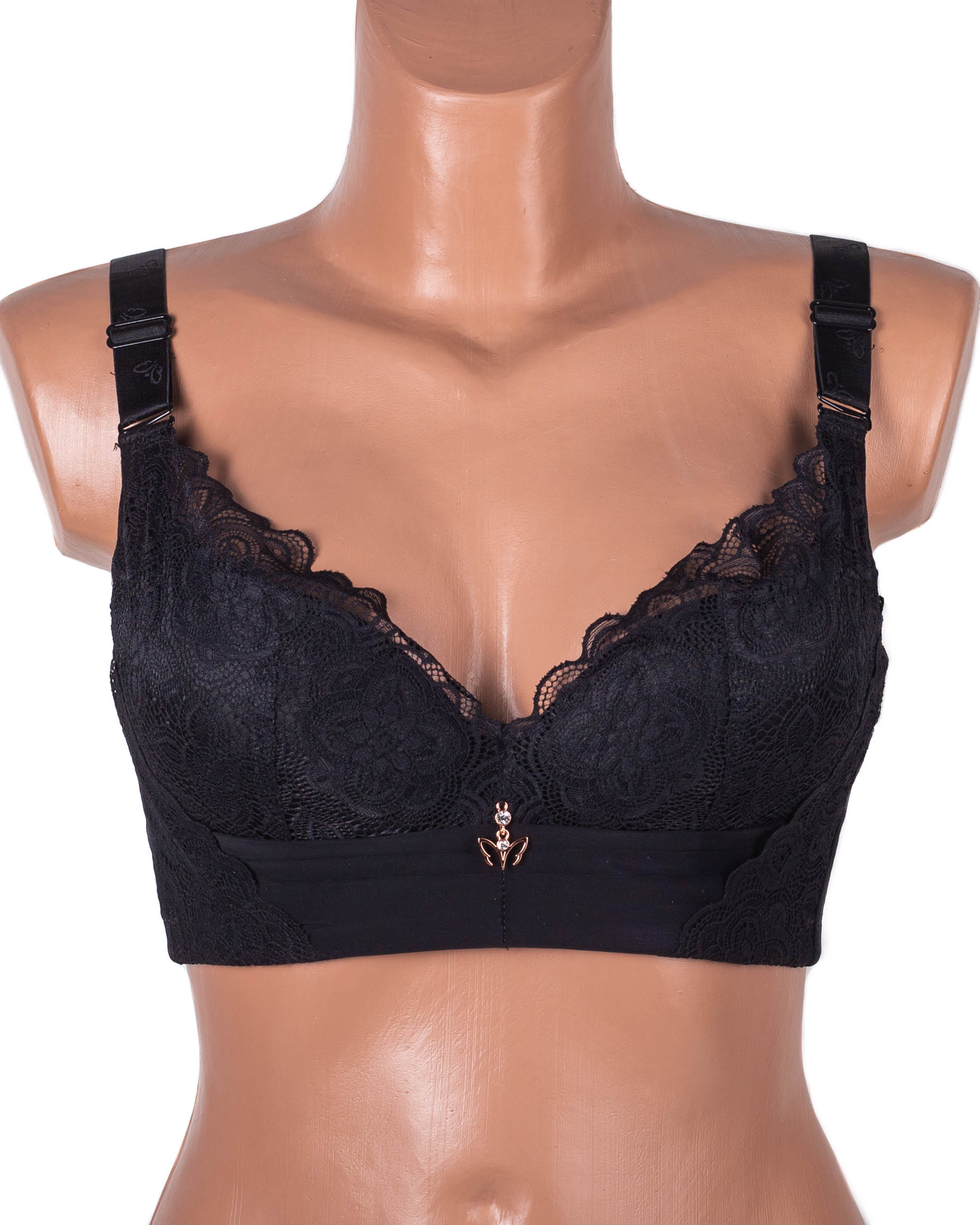 Бюстгальтер без кісточок формова чашка з широкою спинкою Люся 8126 чорний 5438-2