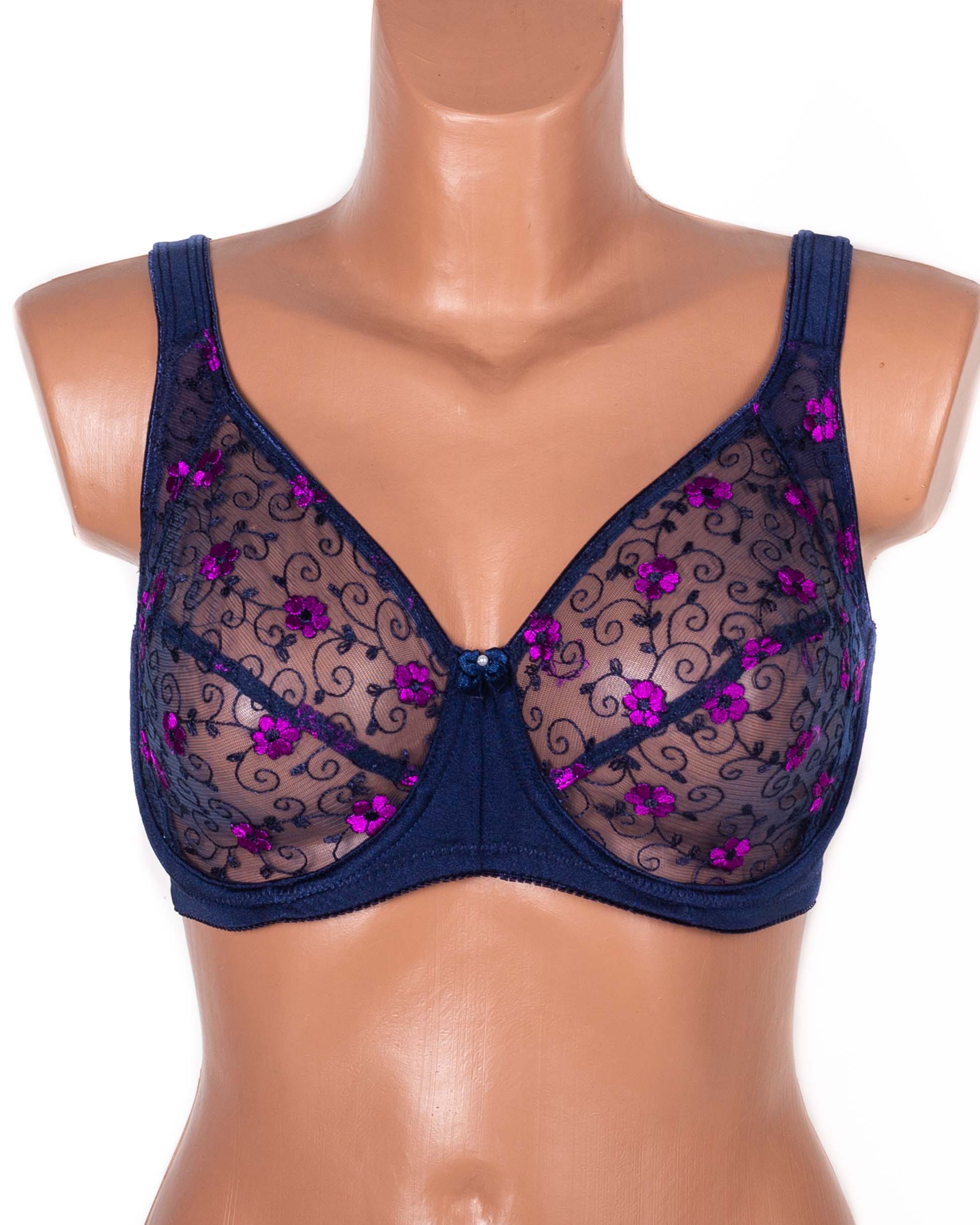 Бюстгальтер з прозорою чашкою Lanny mode 11245 синій 11245-2