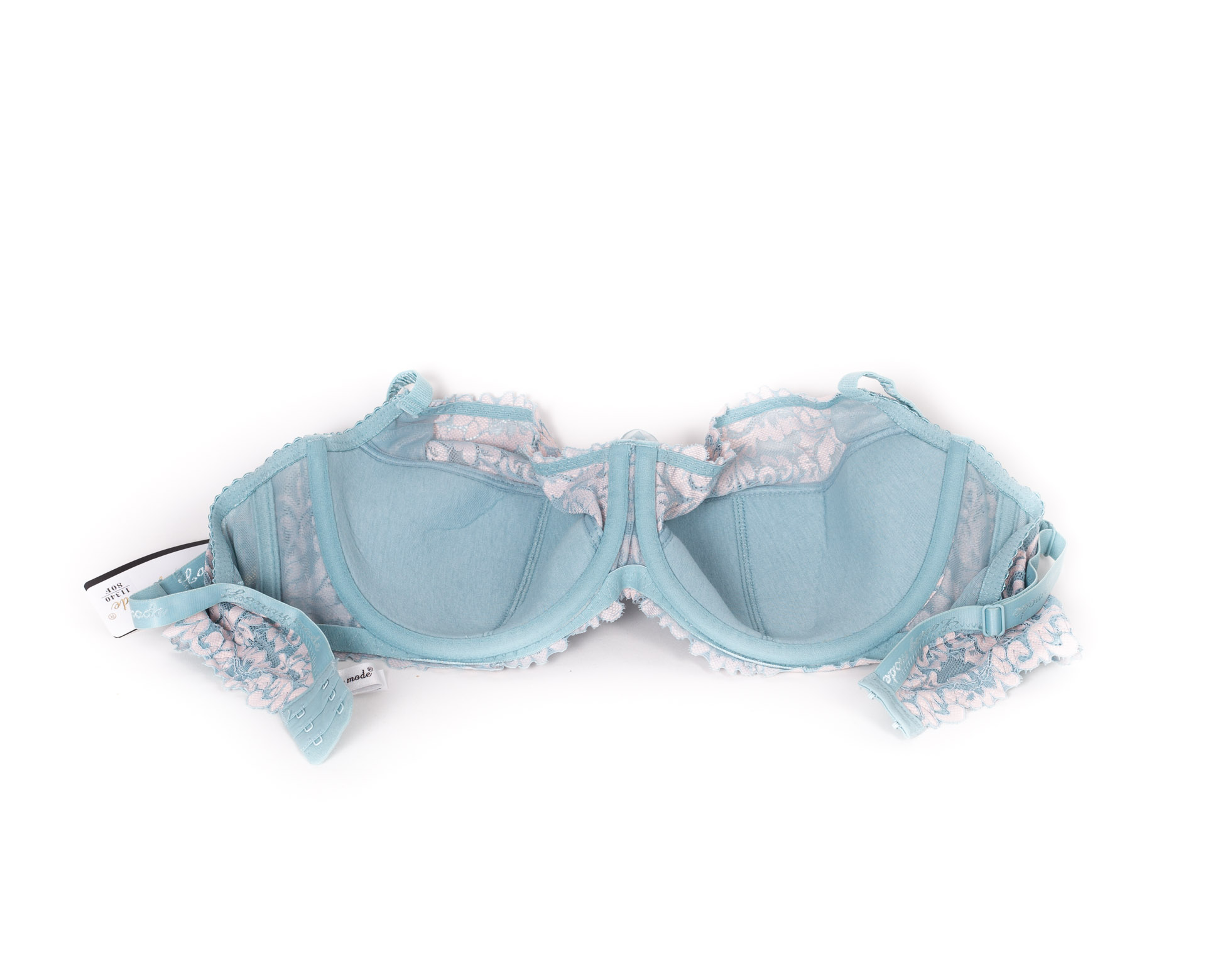 Бюстгальтер з мереживною спинкою Lanny mode 11340 бірюзовий 11340-2