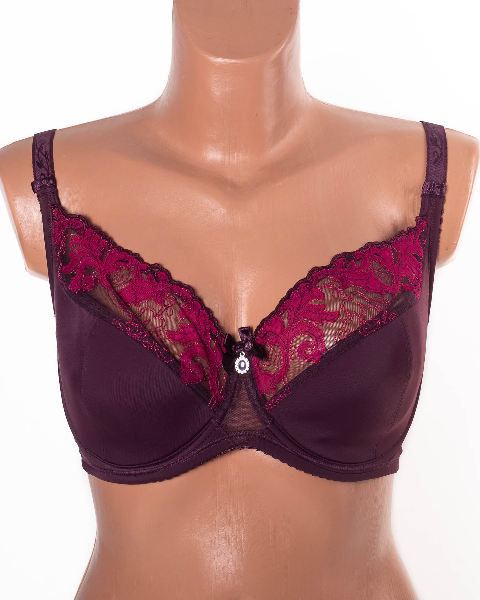 Бюстгальтер з вишивкою Lanny mode 11528 марсала 11528-7