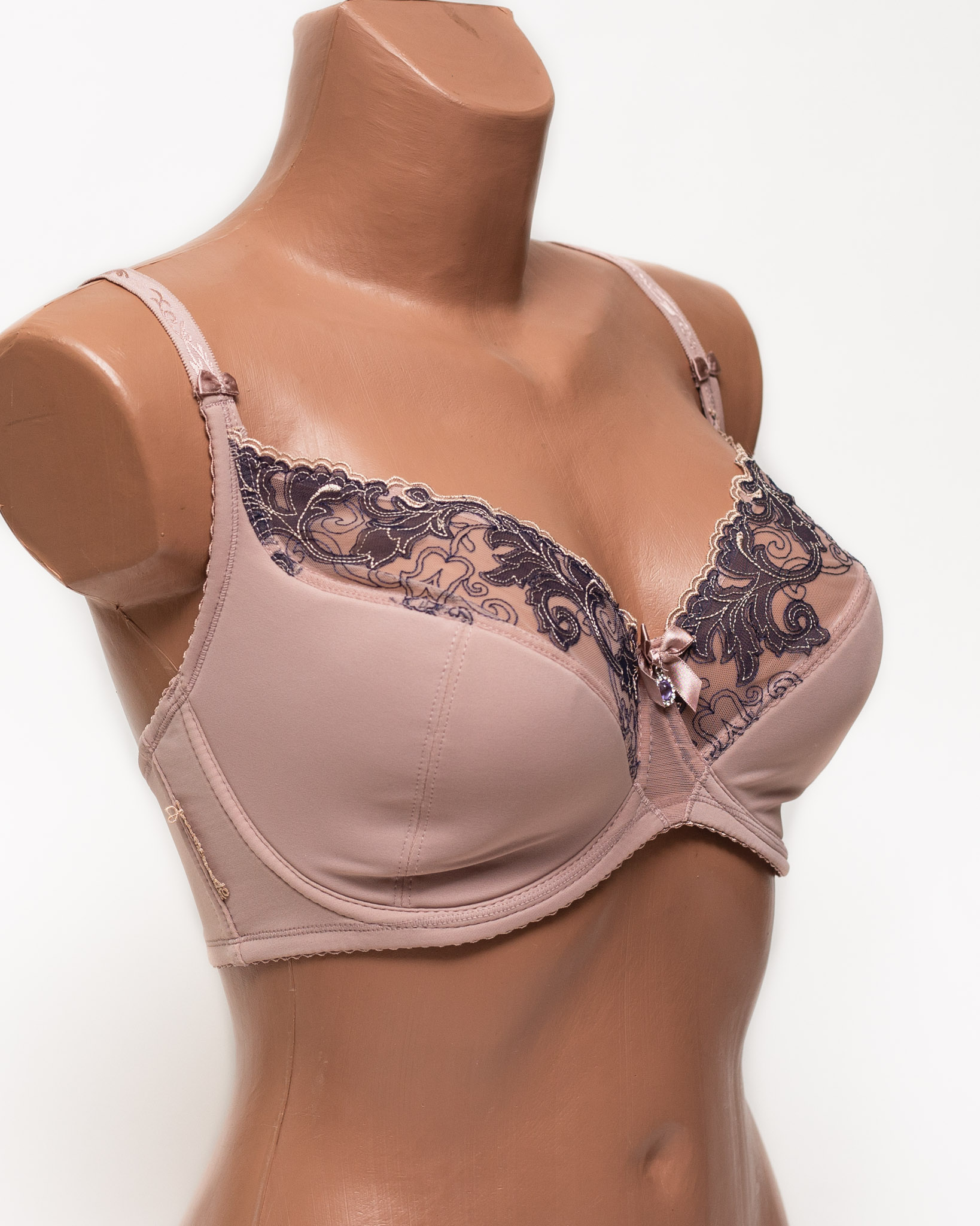 Бюстгальтер з вишивкою Lanny mode 11528 капучино 11528-4