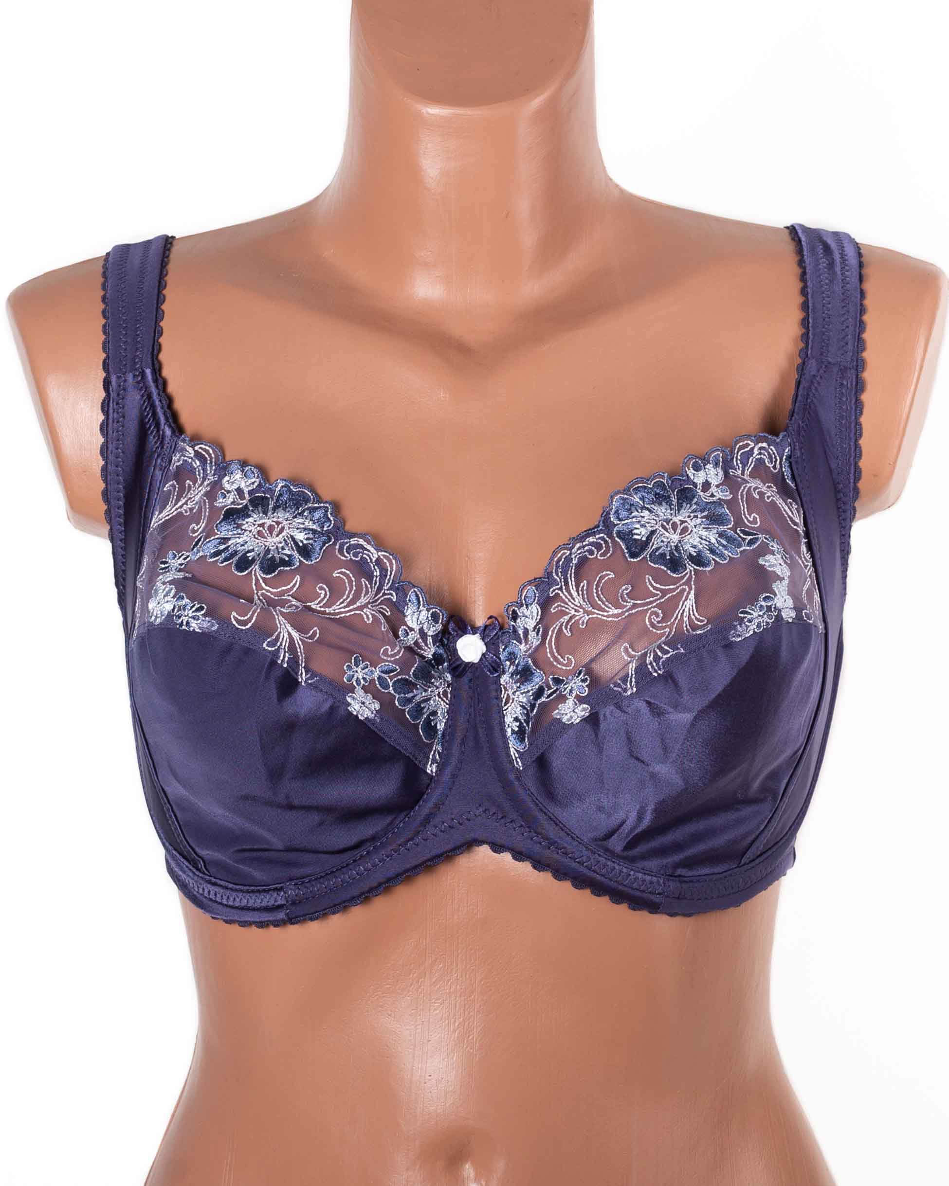 Бюстгальтер без поролона  з вишивкою Lanny mode 11775 синій 11775-5