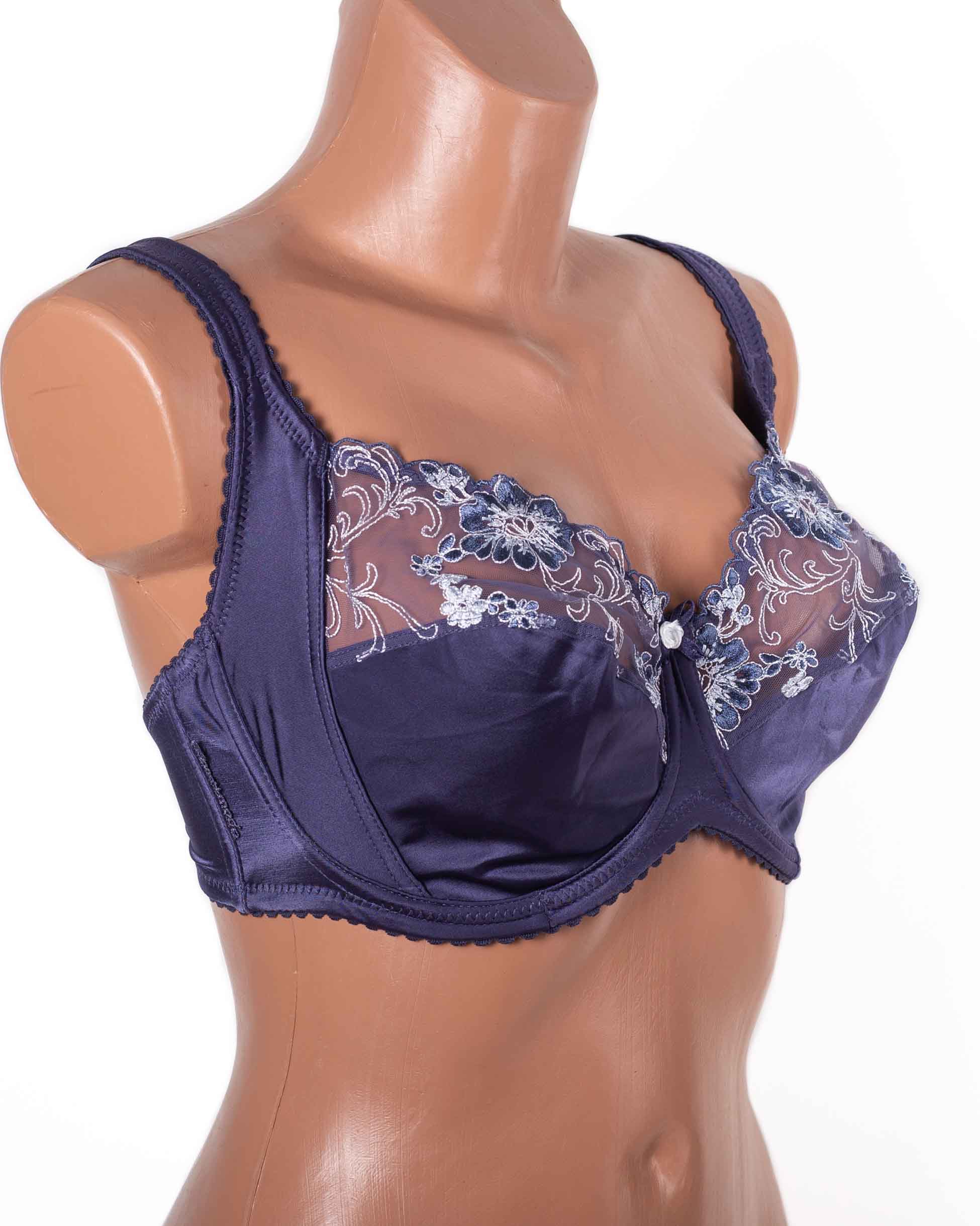 Бюстгальтер без поролона  з вишивкою Lanny mode 11775 синій 11775-5