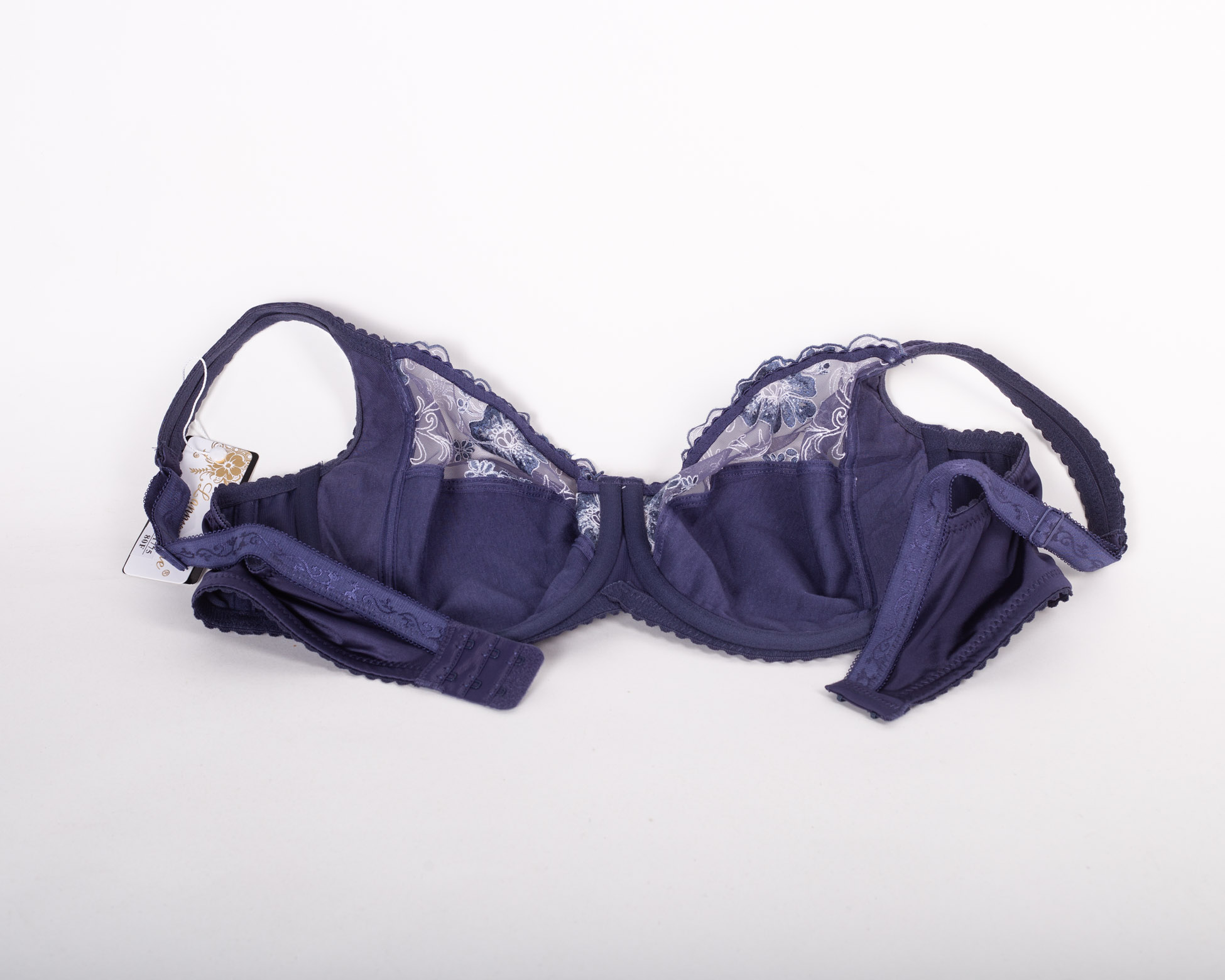 Бюстгальтер без поролона  з вишивкою Lanny mode 11775 синій 11775-5
