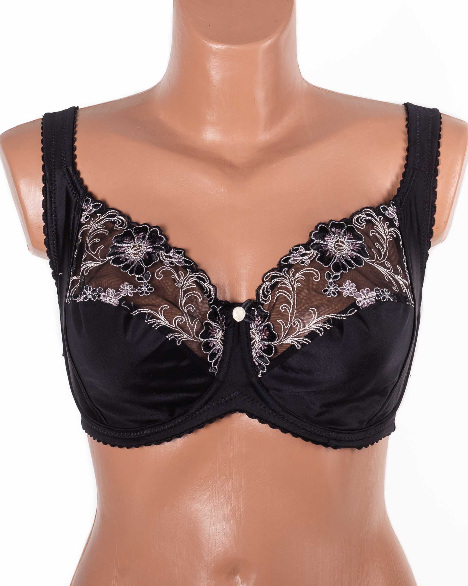 Бюстгальтер без поролона  з вишивкою Lanny mode 11775 чорний 11775-3