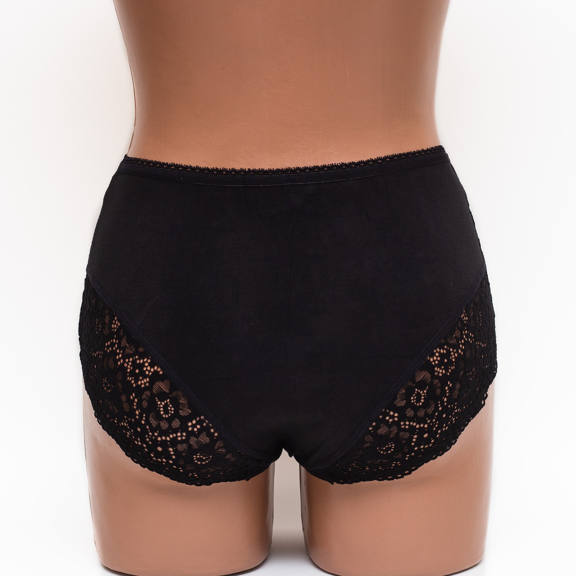 Жіночі бавовняні трусики високої посадки Lanny mode 55848 чорні k3847-2