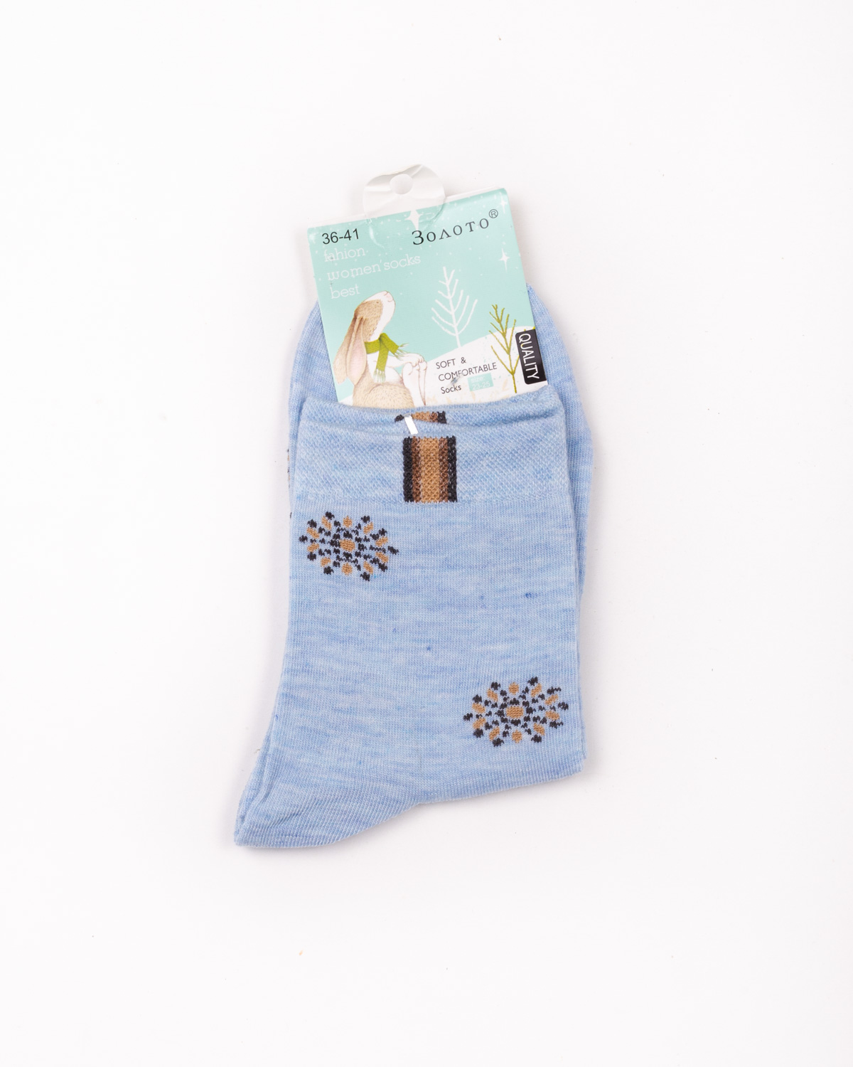 Жіночі шкарпетки з малюнком Золото голубі 11012-1