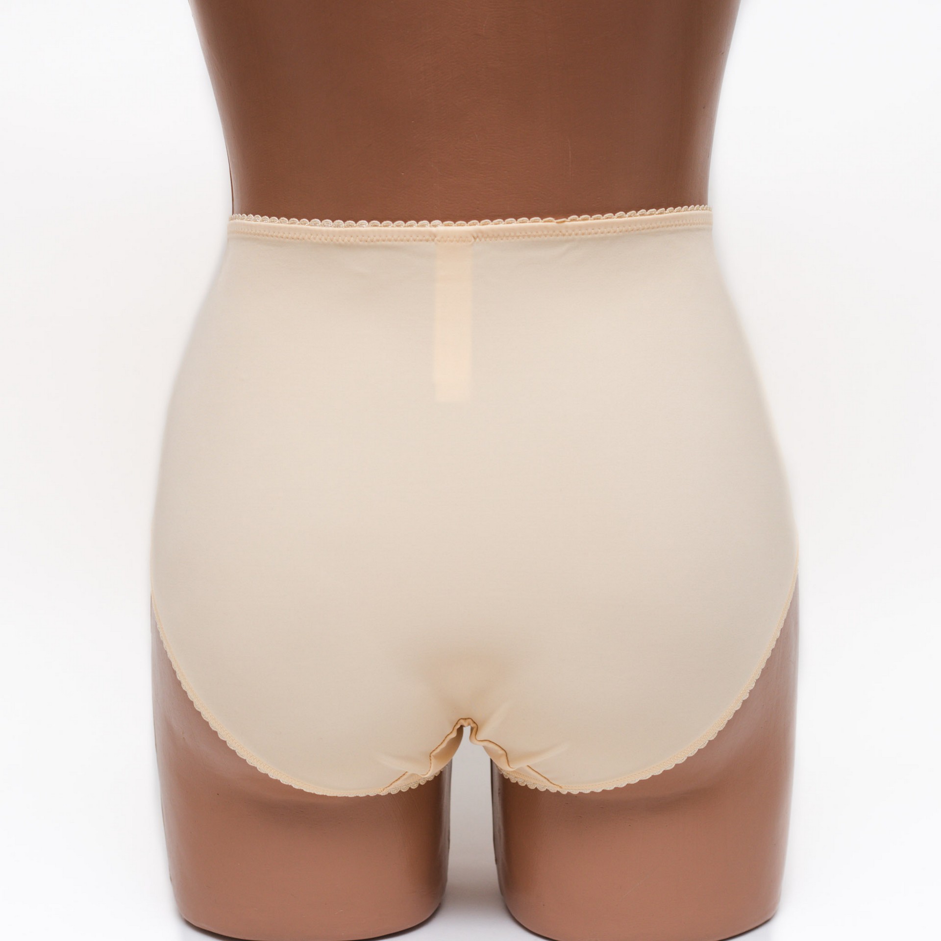Жіночі трусики високої посадки з мереживом Anfen 5-308 бежеві k3605-1