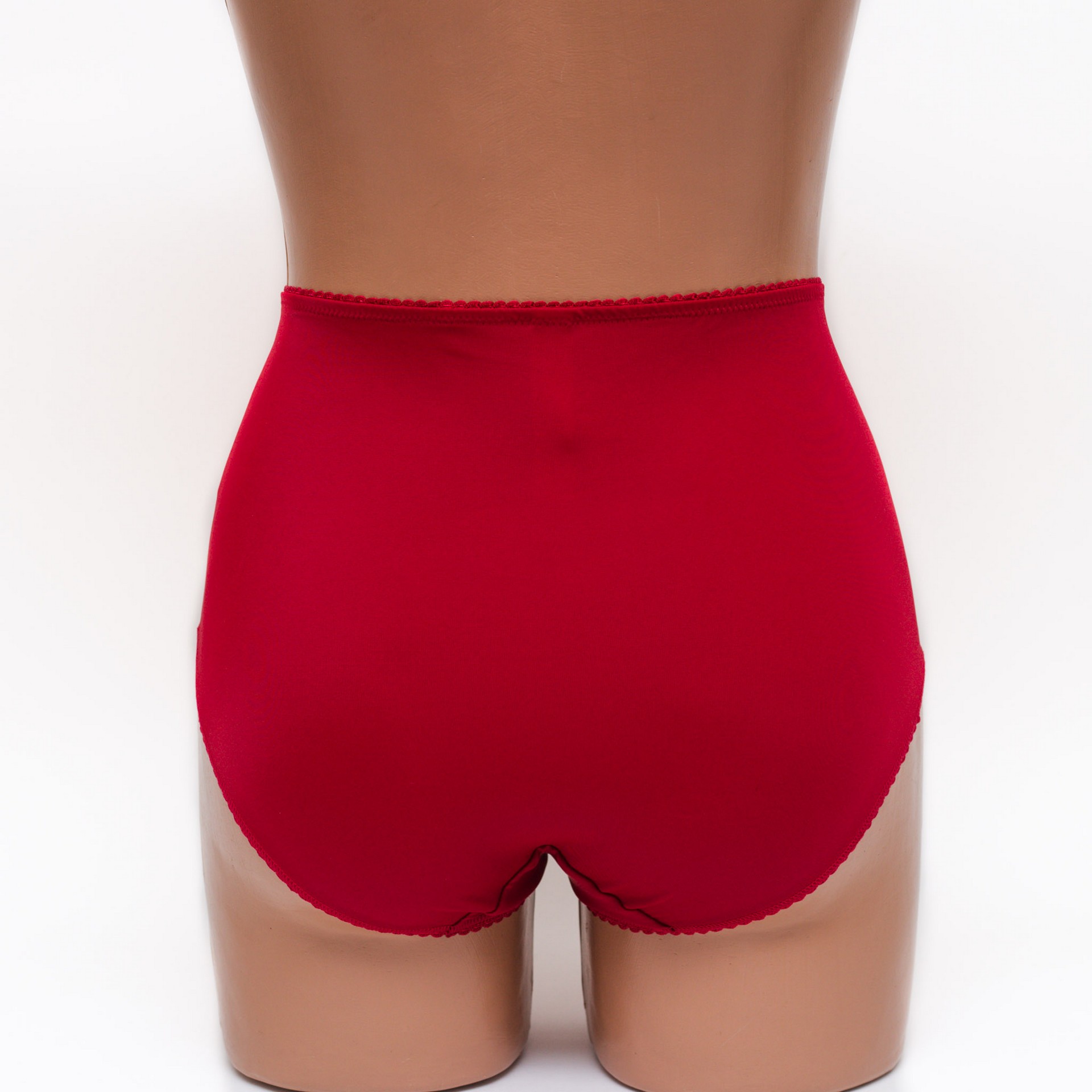 Жіночі трусики високої посадки з мереживом Anfen 5-308 бордові k3605-5