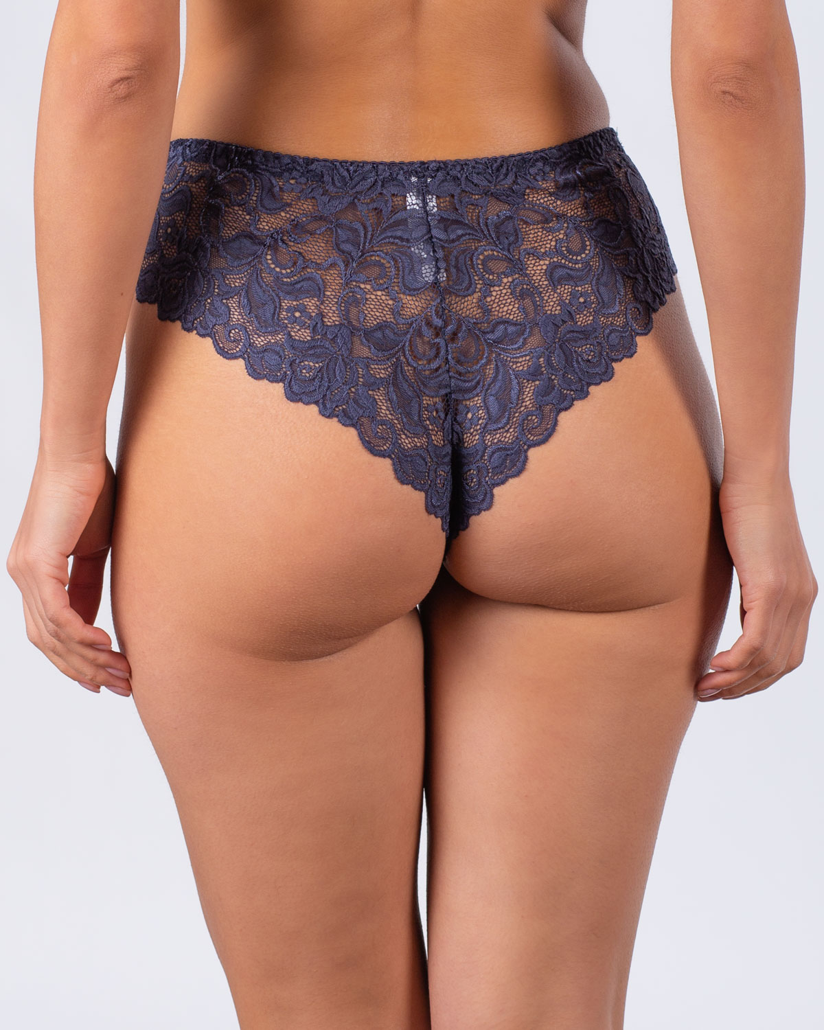 Женские трусики-стринги микрофибра с кружевом Annajolly 9863 синие k3530-9