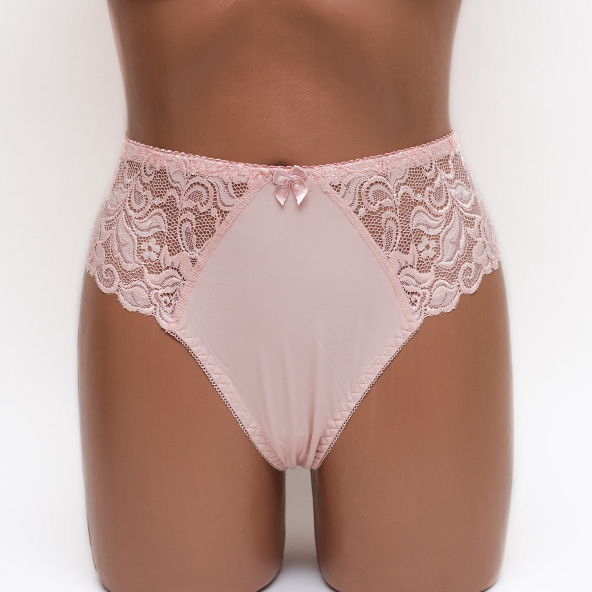 Женские трусики-стринги микрофибра с кружевом Annajolly 9863 пудра k3530-3