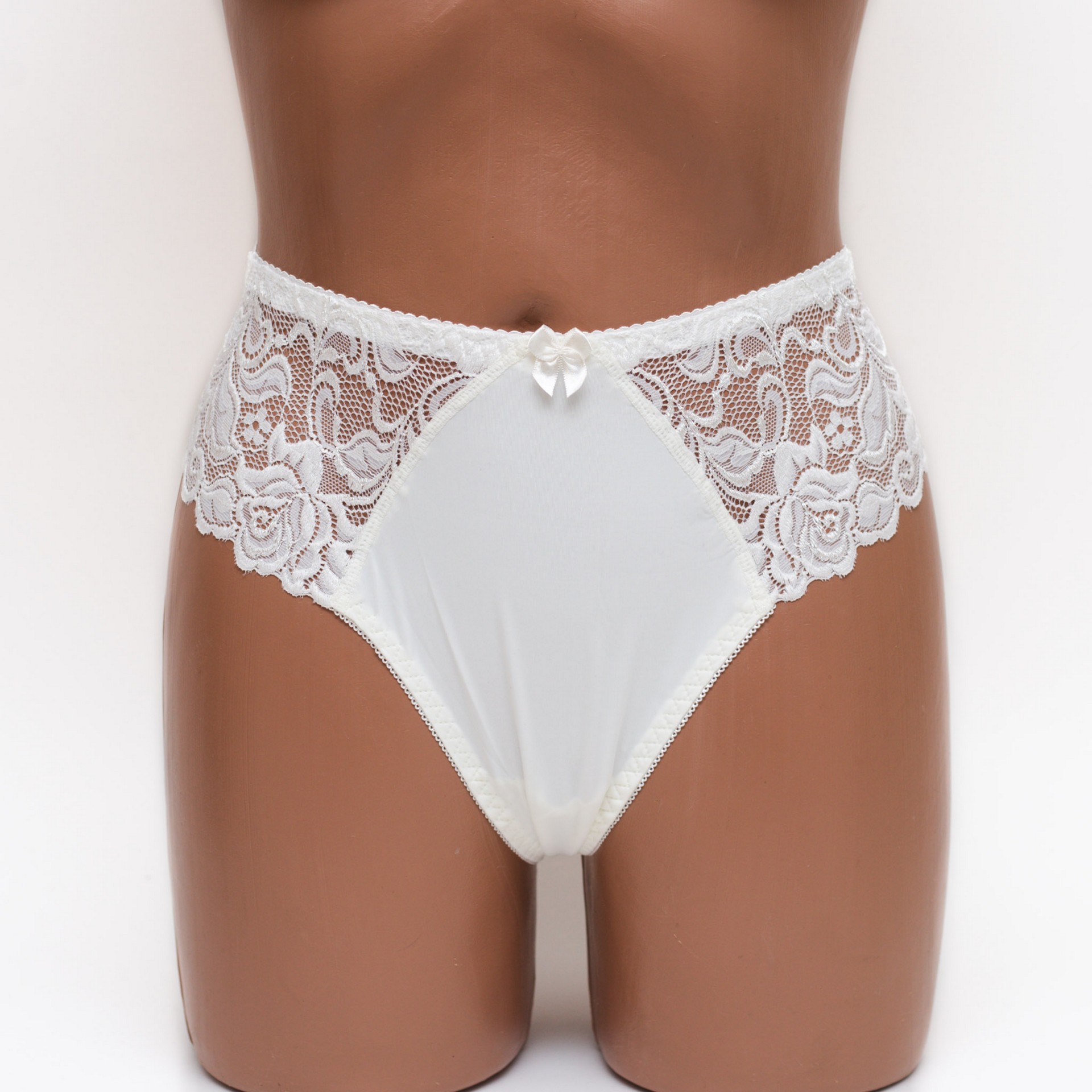 Жіночі трусики-стринги мікрофібра з мереживом Annajolly 9863 молочні k3530-5