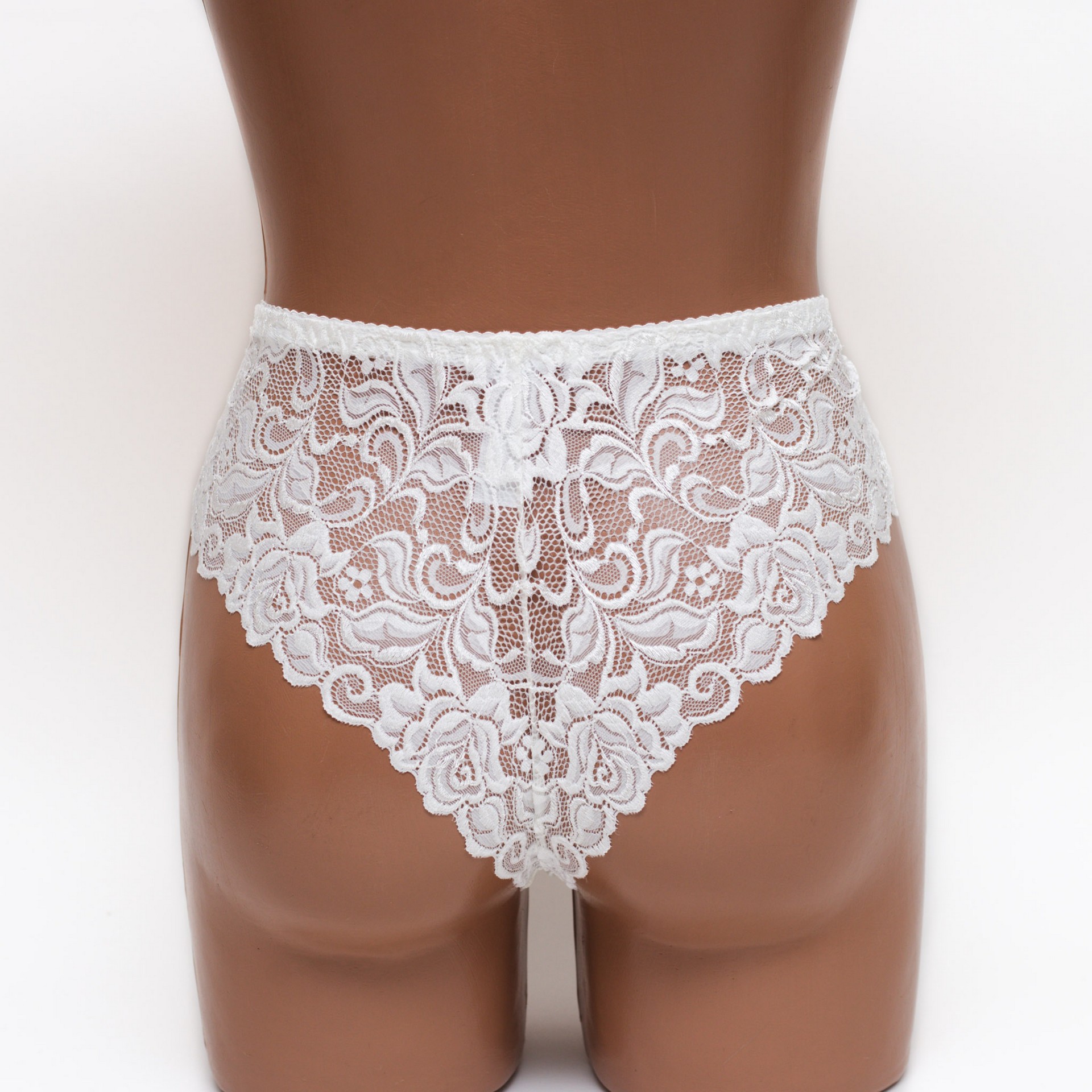 Жіночі трусики-стринги мікрофібра з мереживом Annajolly 9863 молочні k3530-5