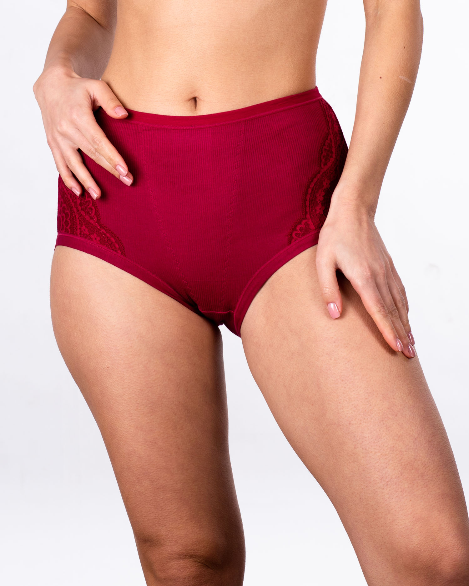 Трусики трикотаж рубчик Anttifu 3001 бордові 4220-6