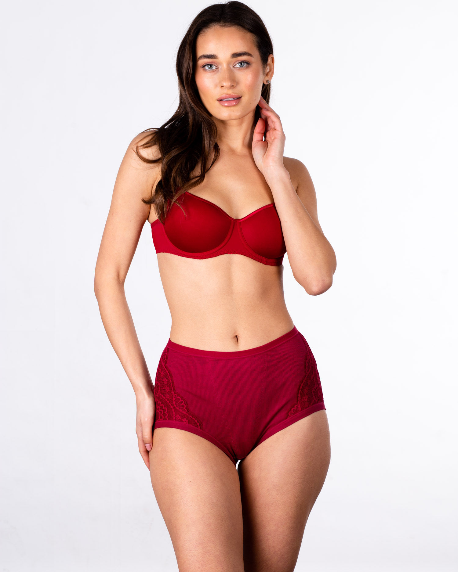 Трусики трикотаж рубчик Anttifu 3001 бордові 4220-6