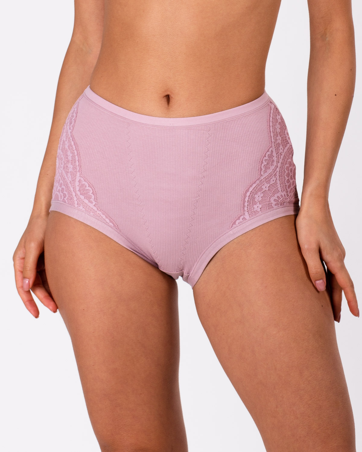 Трусики трикотаж рубчик Anttifu 3001 пудра 4220-4