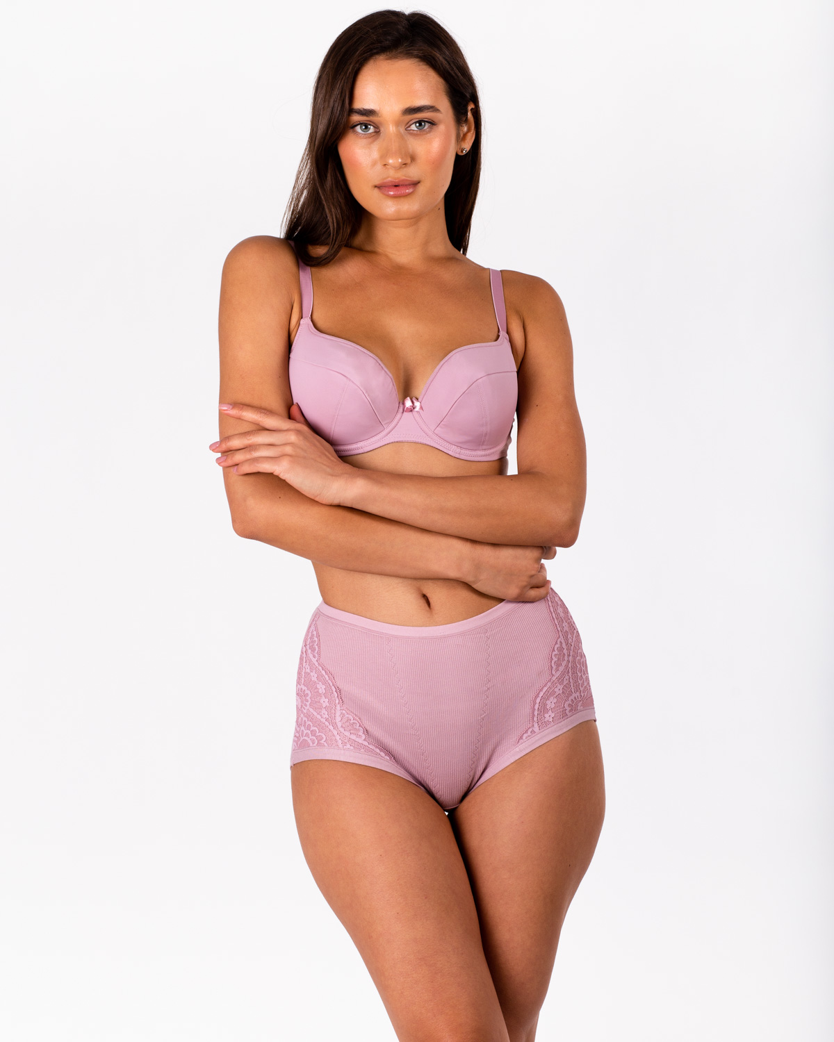 Трусики трикотаж рубчик Anttifu 3001 пудра 4220-4