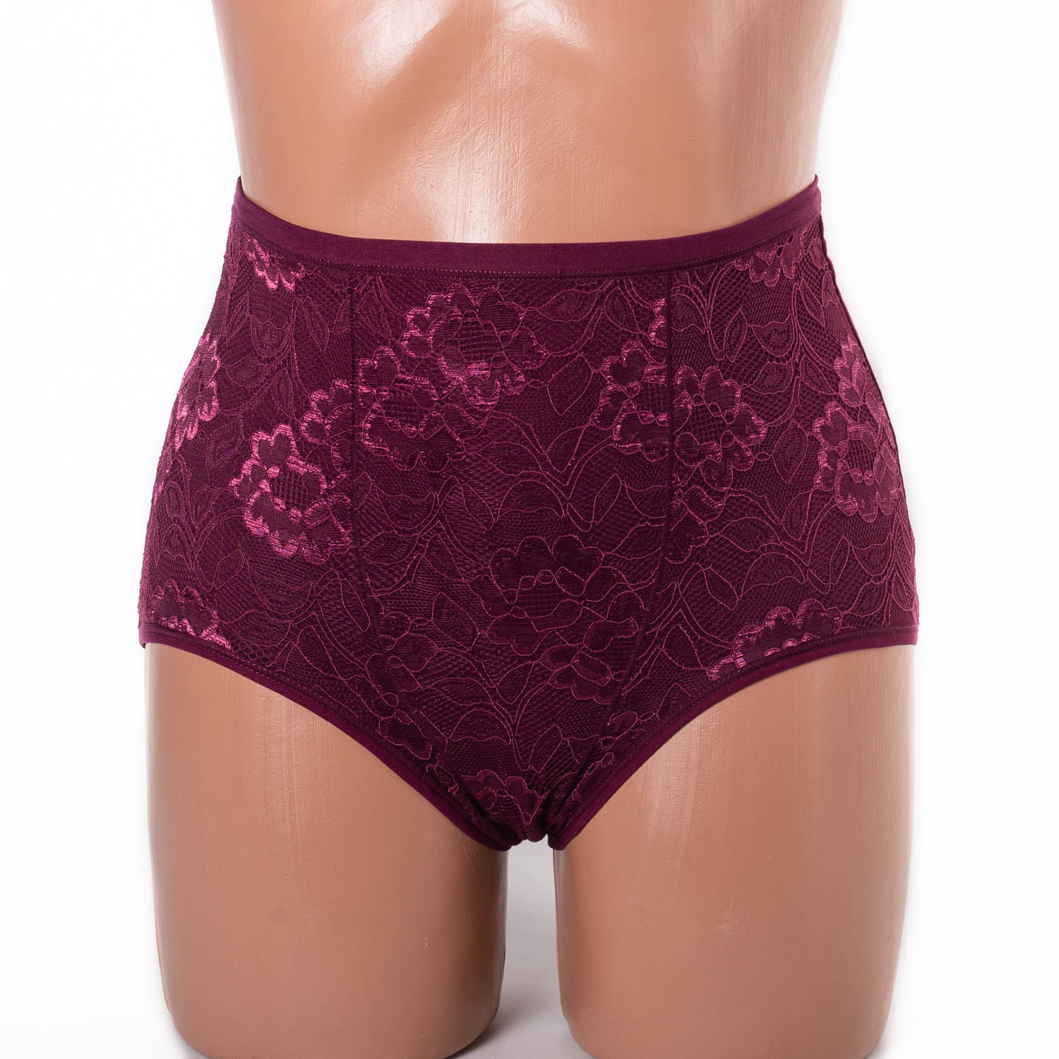 Жіночі бавовняні трусики високої посадки Anttifu 636 марсала k3836-9