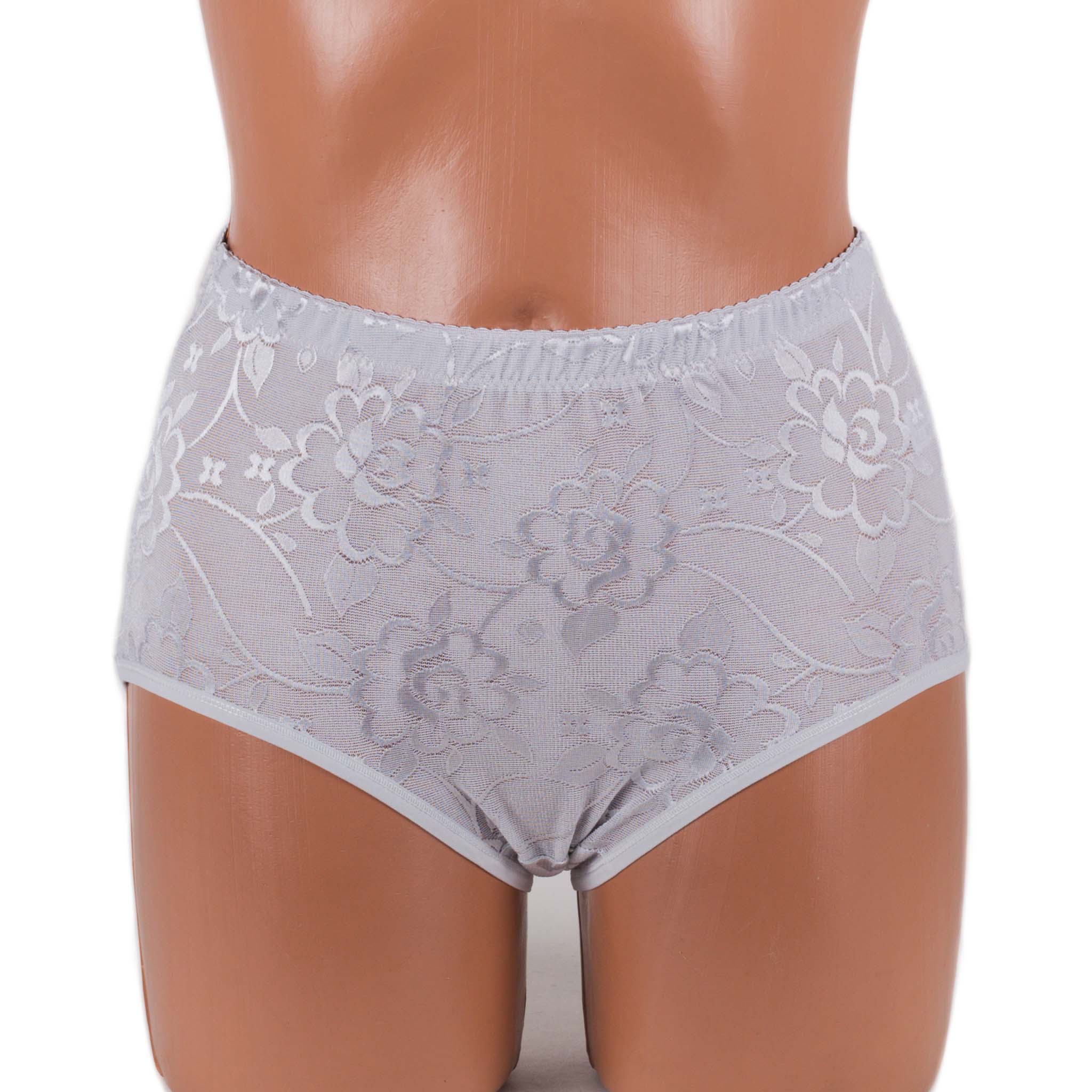 Жіночі бавовняні трусики із мереживом Anttifu 646 сірі 4174-6