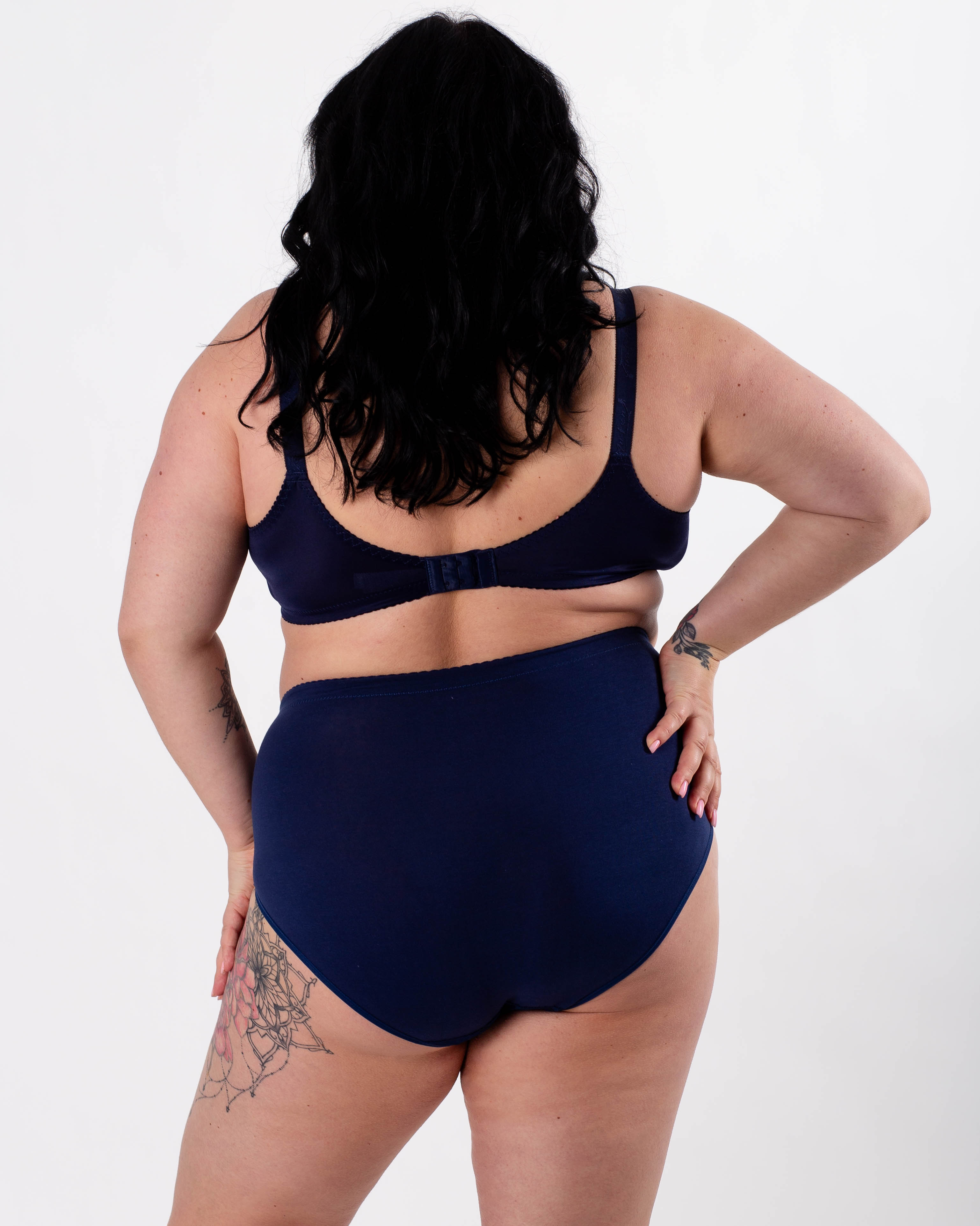 Жіночі бавовняні трусики із мереживом Anttifu 646 сині 4174-3