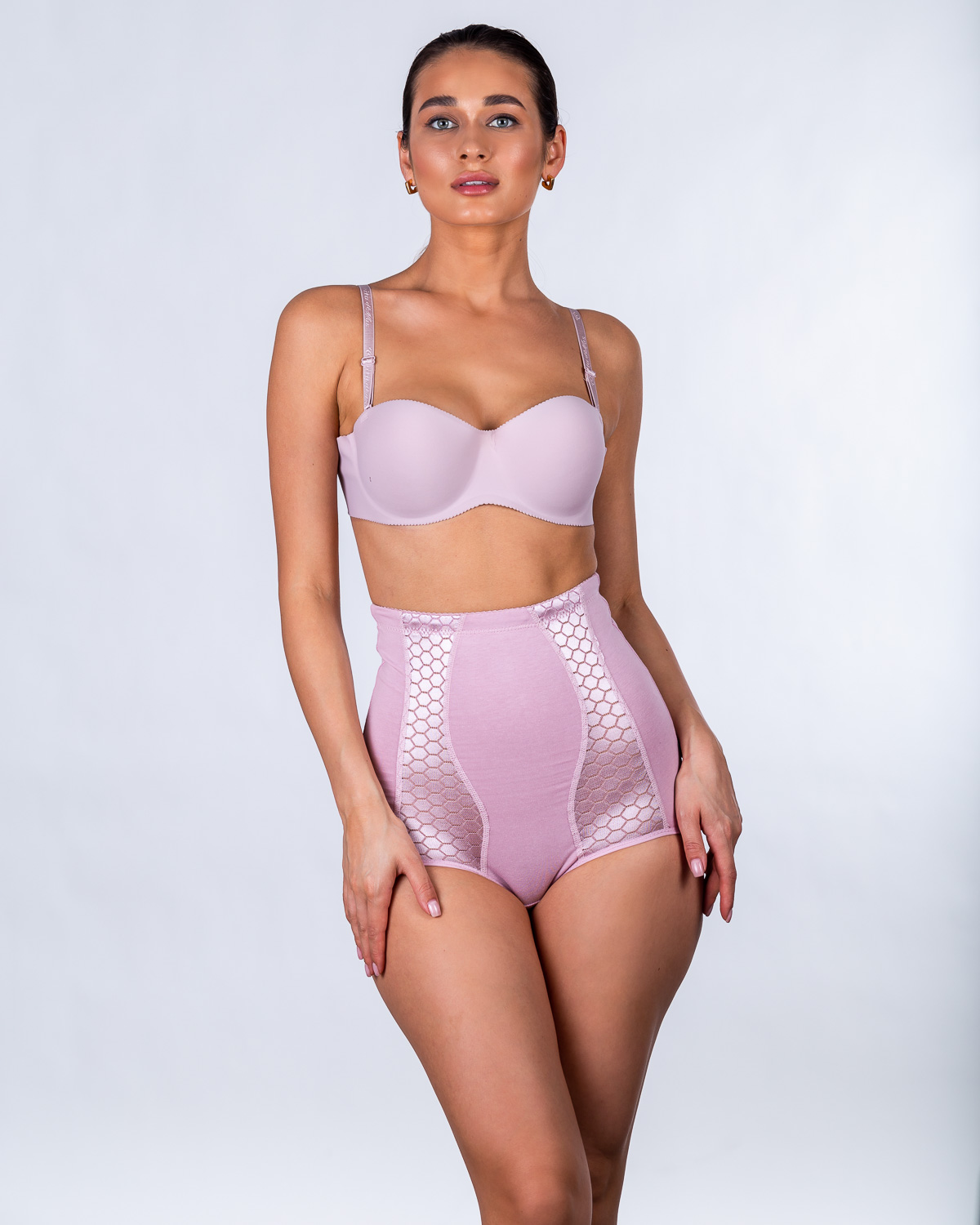 Коригуючі труси-утяжка бавовна Anttifu 6597 пудра 7062-7