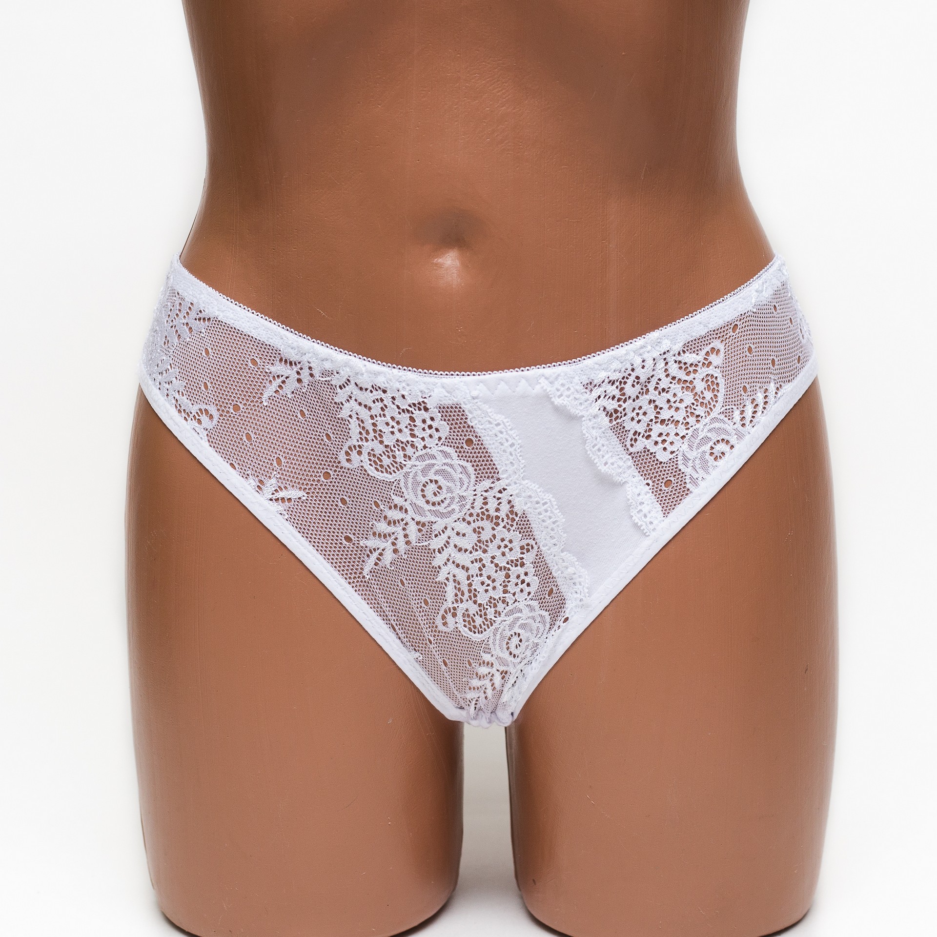 Женские трусики хлопок с кружевом Anttifu 7346 белые k3580-2