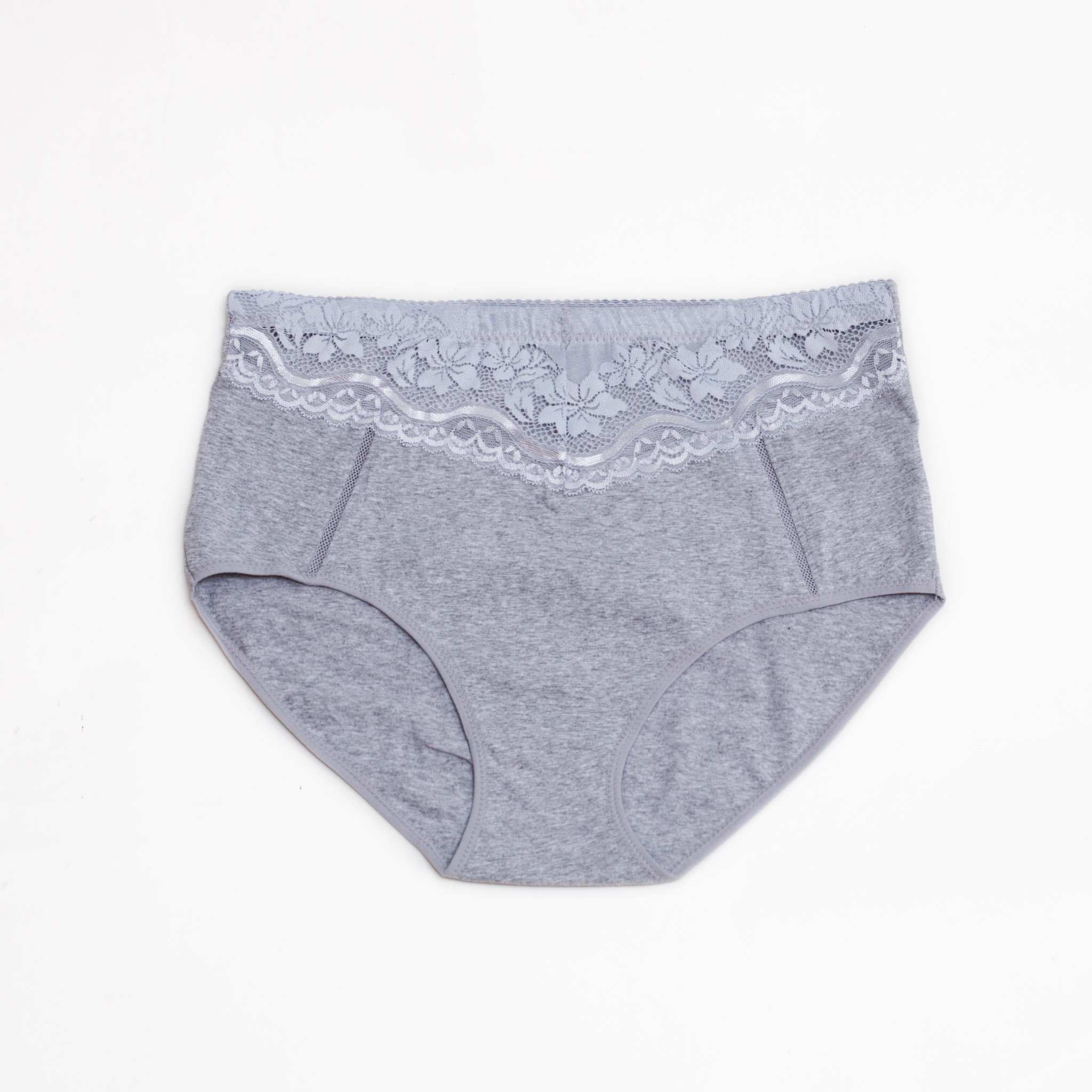Женские хлопковые трусики высокой посадки Anttifu 7766 серые k3732-6