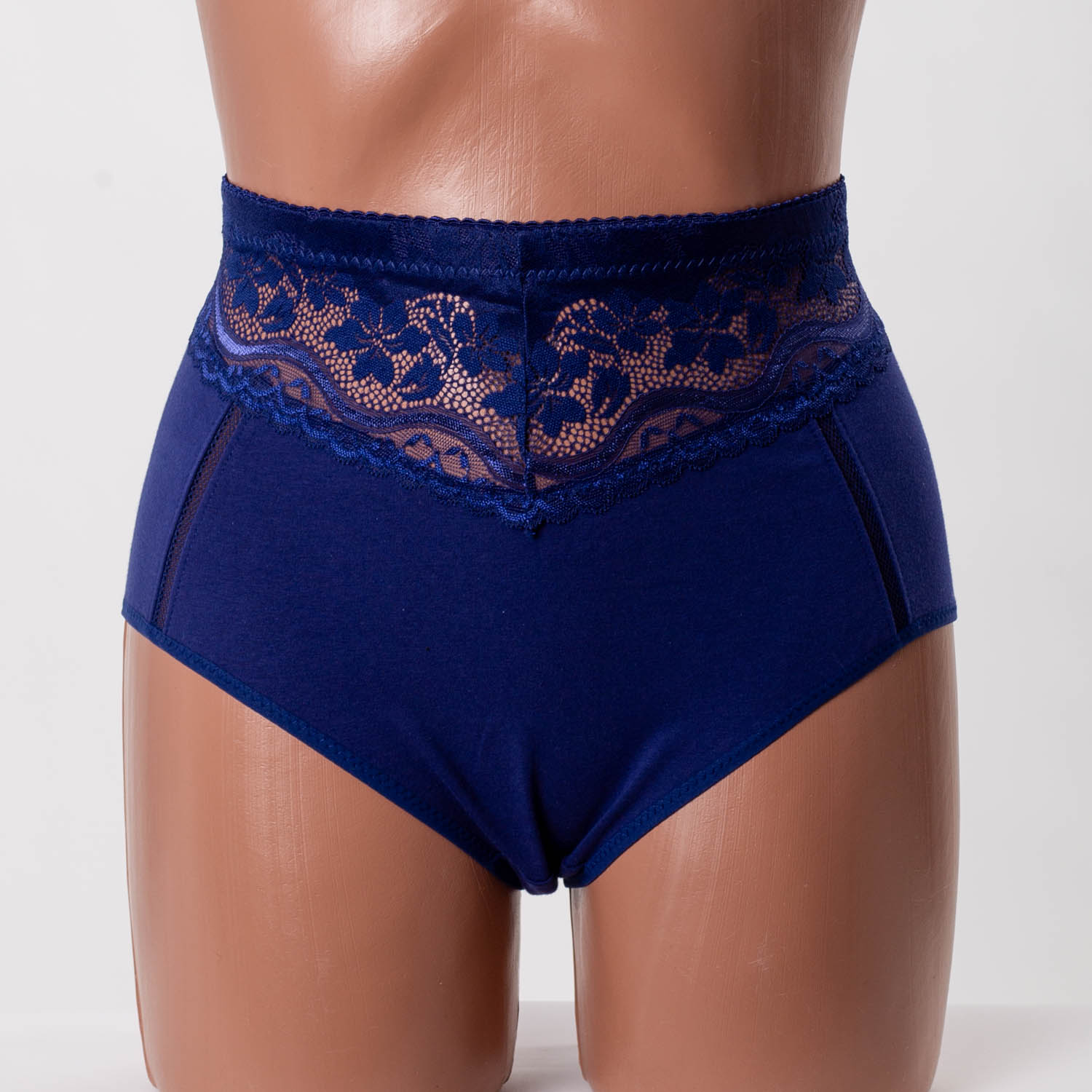 Жіночі бавовняні трусики високої посадки Anttifu 7766 сині k3732-8