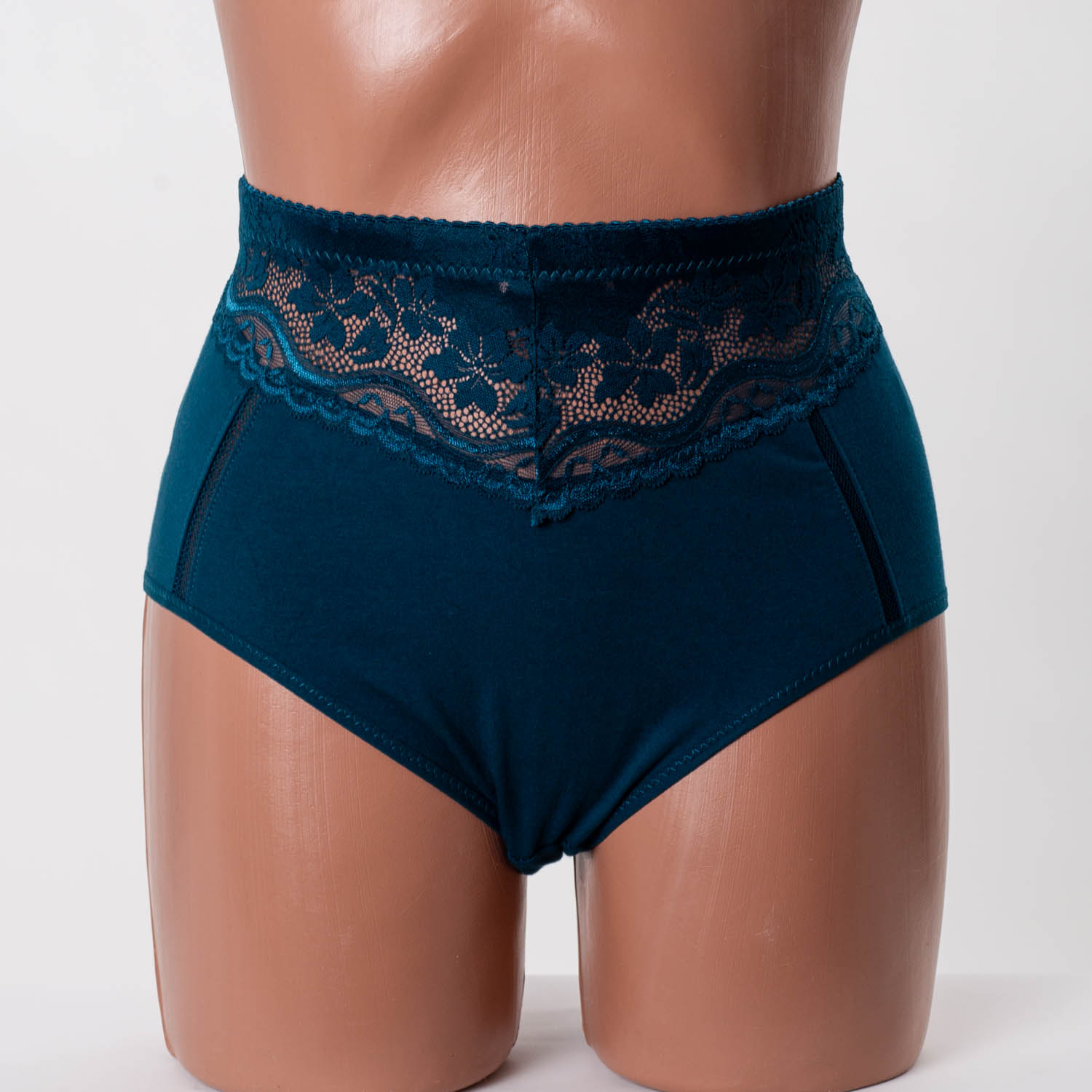 Жіночі бавовняні трусики високої посадки Anttifu 7766 смарагдові k3732-9