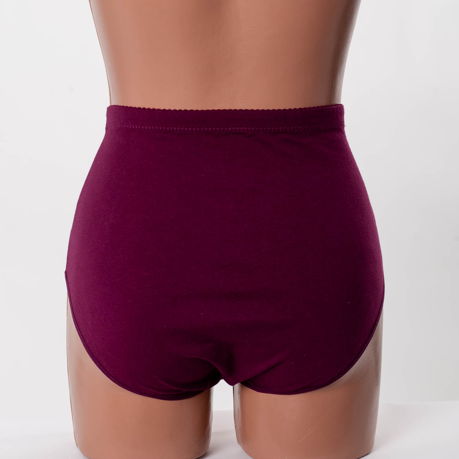Женские хлопковые трусики высокой посадки Anttifu 7766 марсала k3732-7