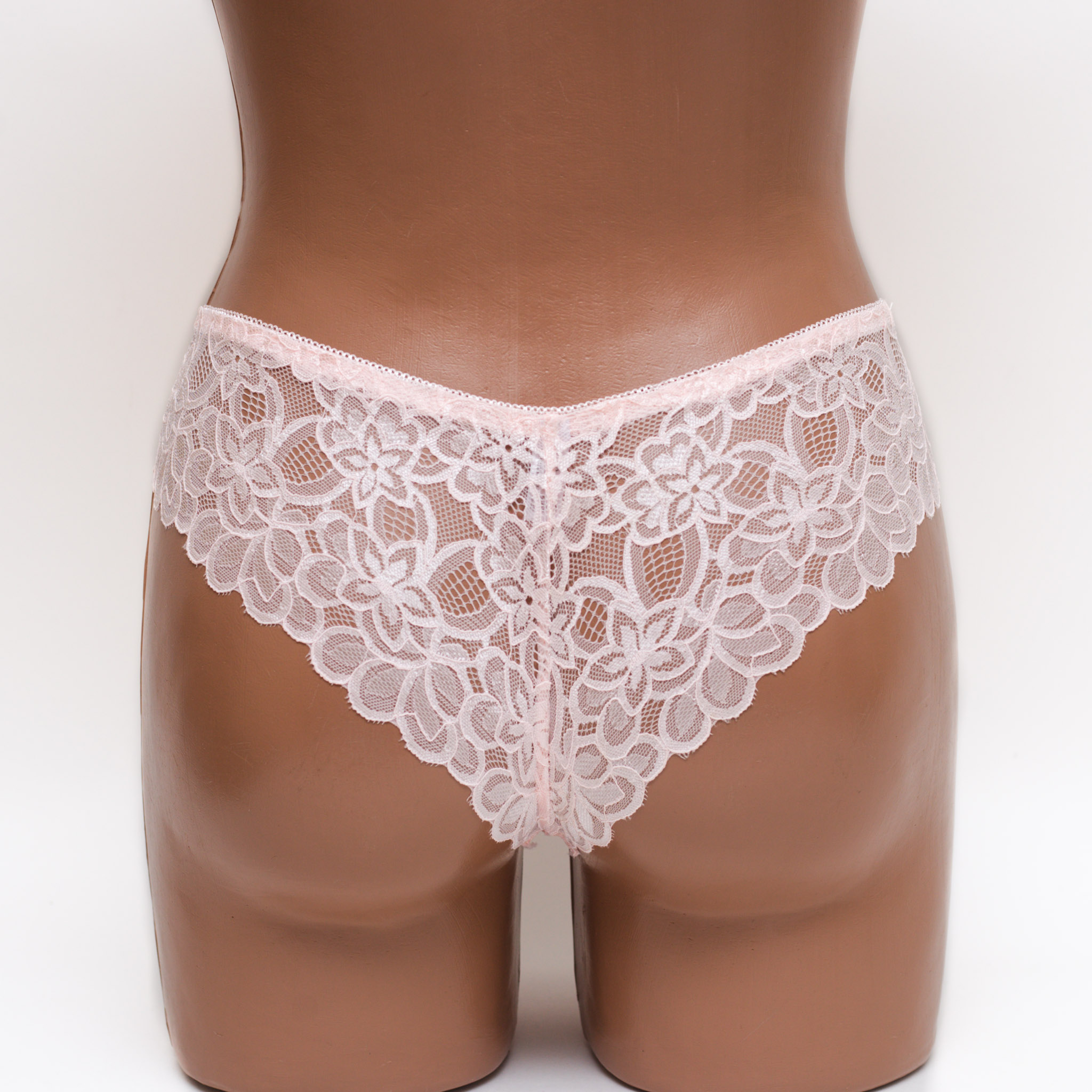 Жіночі мереживні трусики стрінги Biweier 354 персикові 3854-2