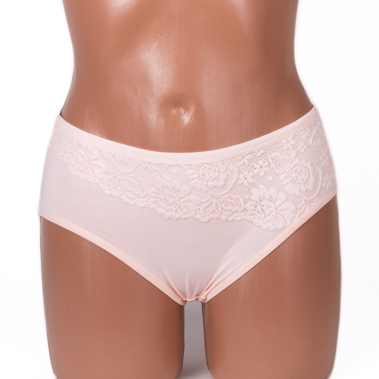 Трусики жіночі сліп бавовна з мереживом MDL 4003 персикові k3449-23