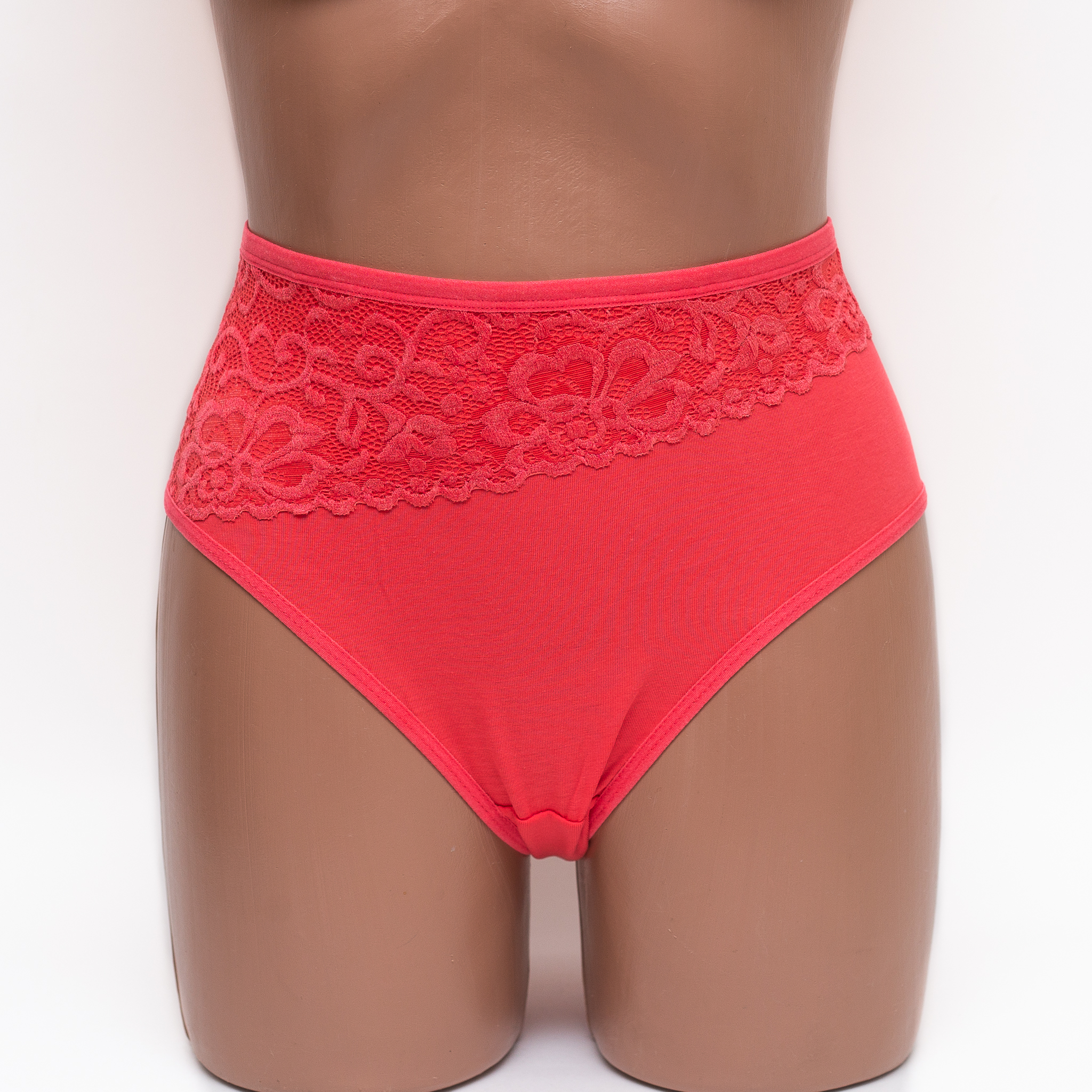 Трусики жіночі сліп бавовна з мереживом MDL 4003 коралові k3449-22