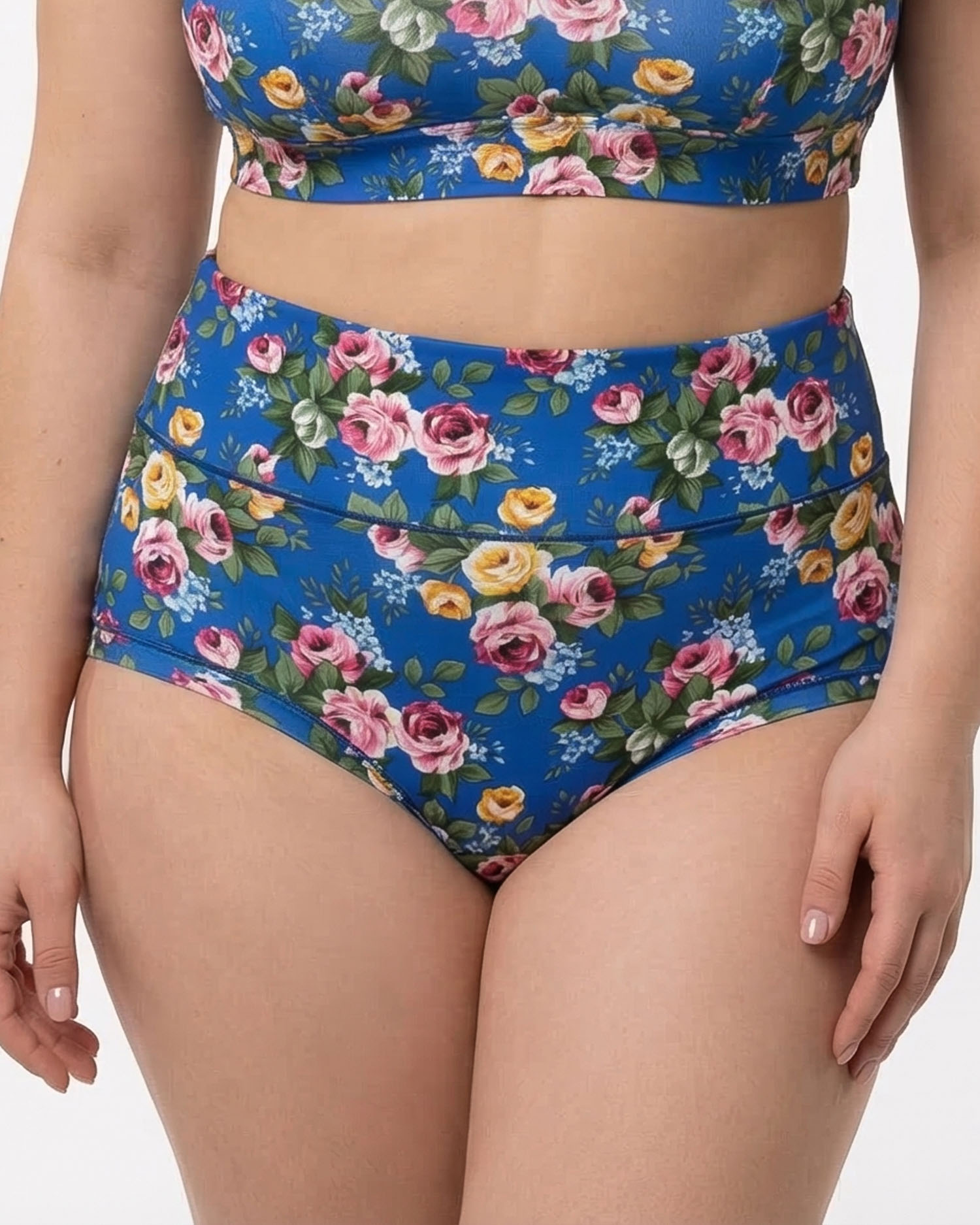 Жіночі труси завищеної посадки мікрофібра Wiwi сині 4467-1